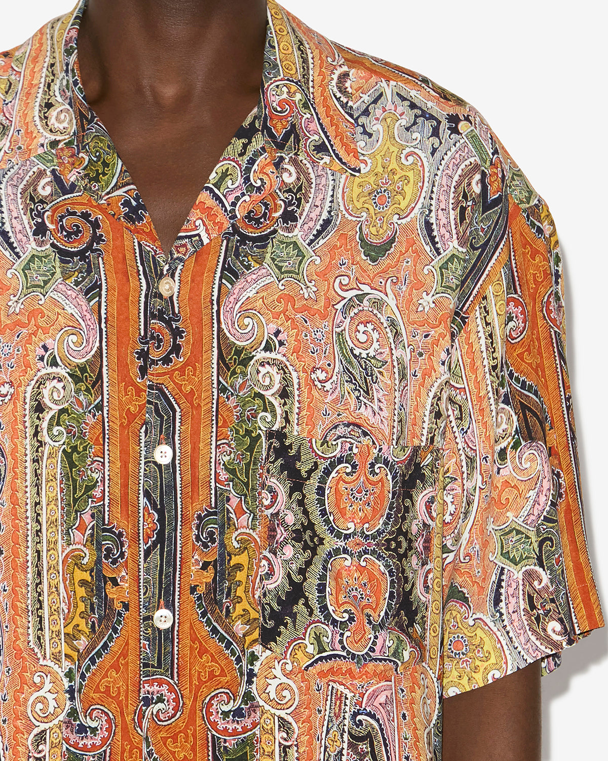 Camisa vazlo estampada de manga corta - Naranja - Man - 2