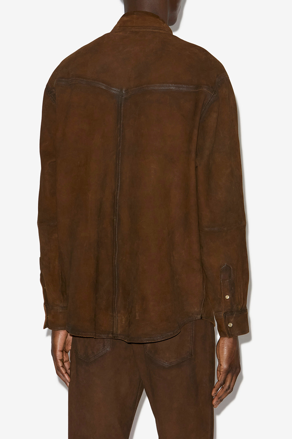 Adrian suede leather shirt - Brown - Man - 5