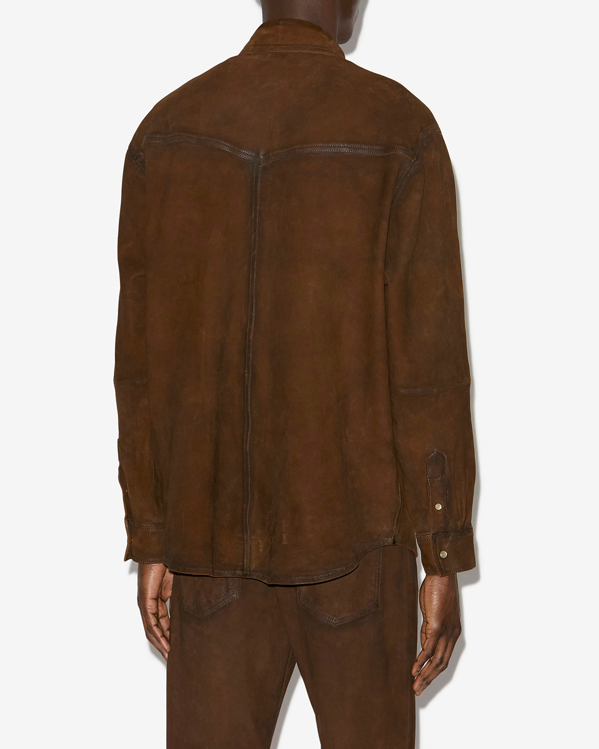 Adrian suede leather shirt - Brown - Man - 4