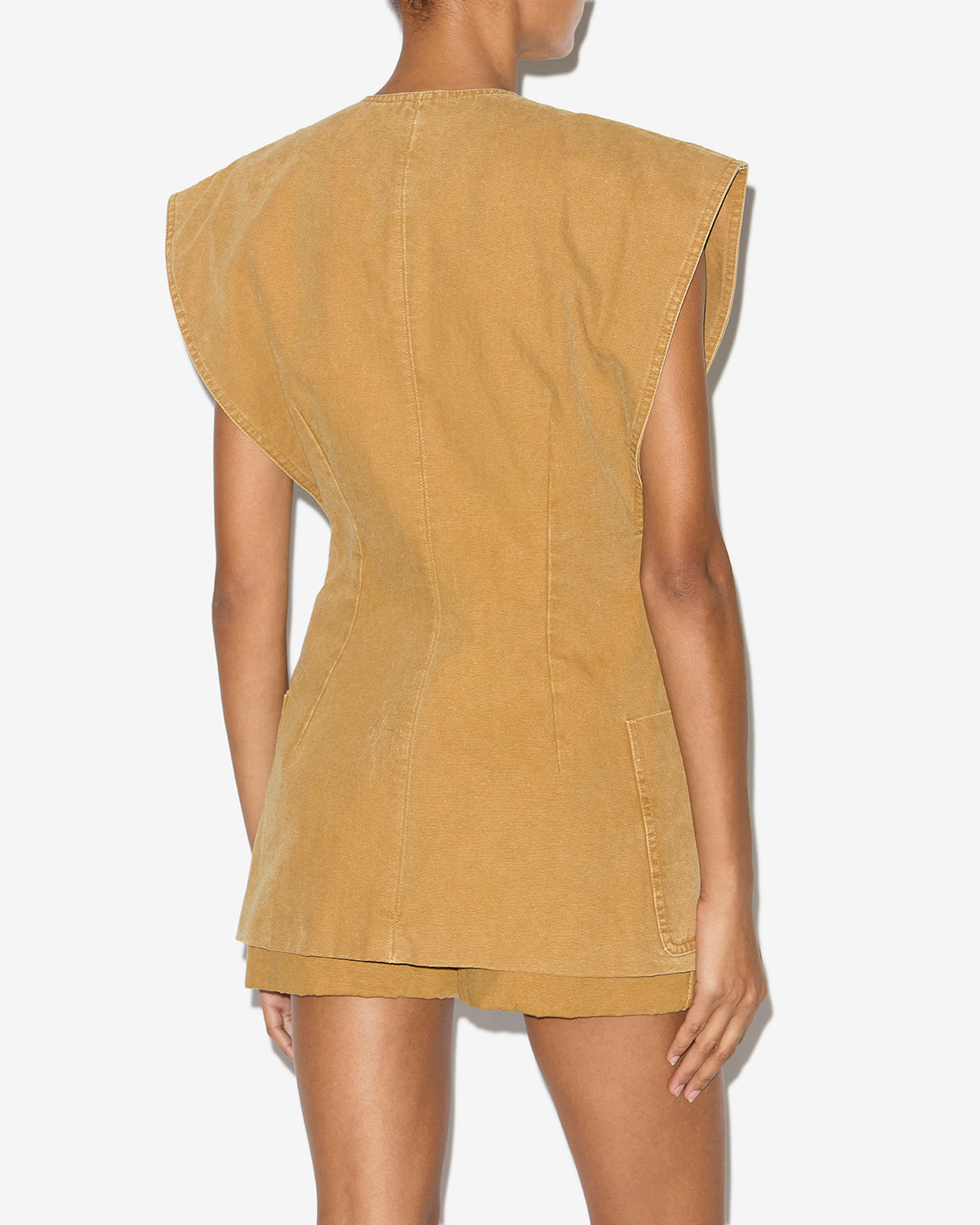 Falila sleeveless cotton cardigan - Caramel - Woman - 4