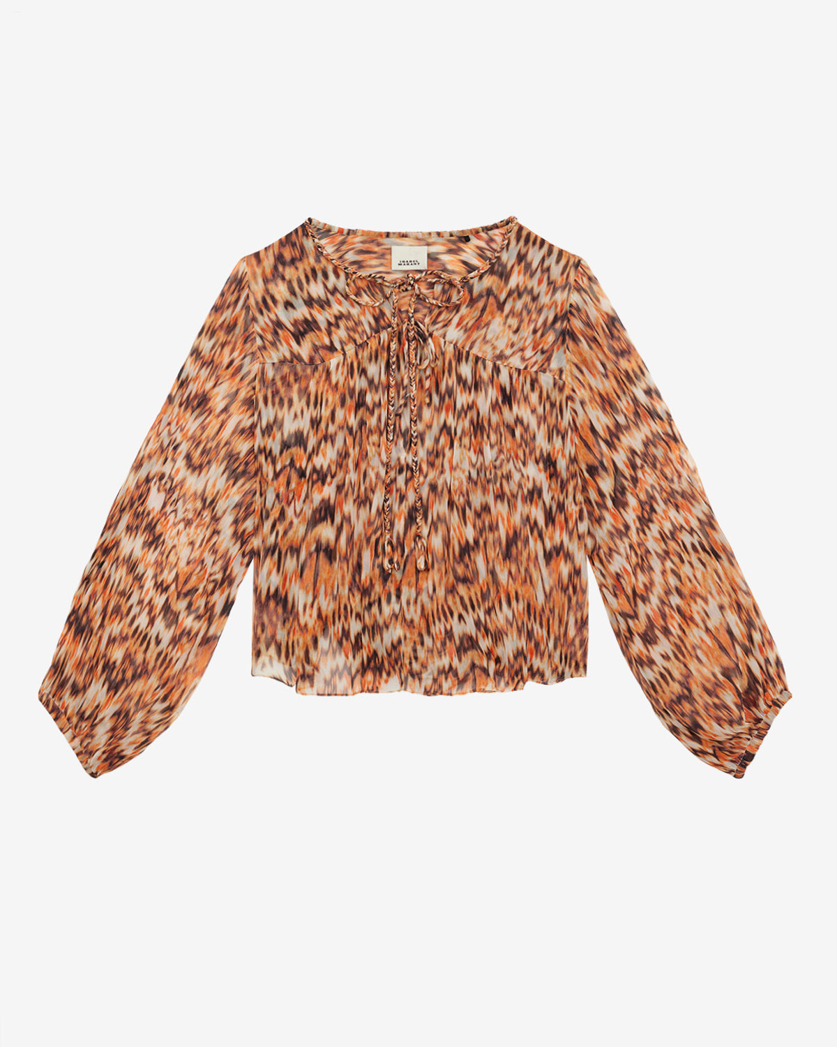 Blusa ametissa de seda lisa - Naranja - Woman - 5