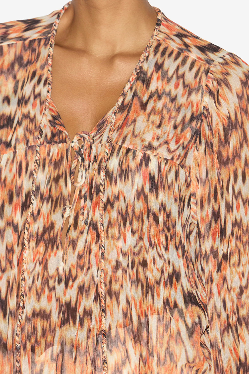 Ametissa plain silk blouse - Orange - Woman - 3