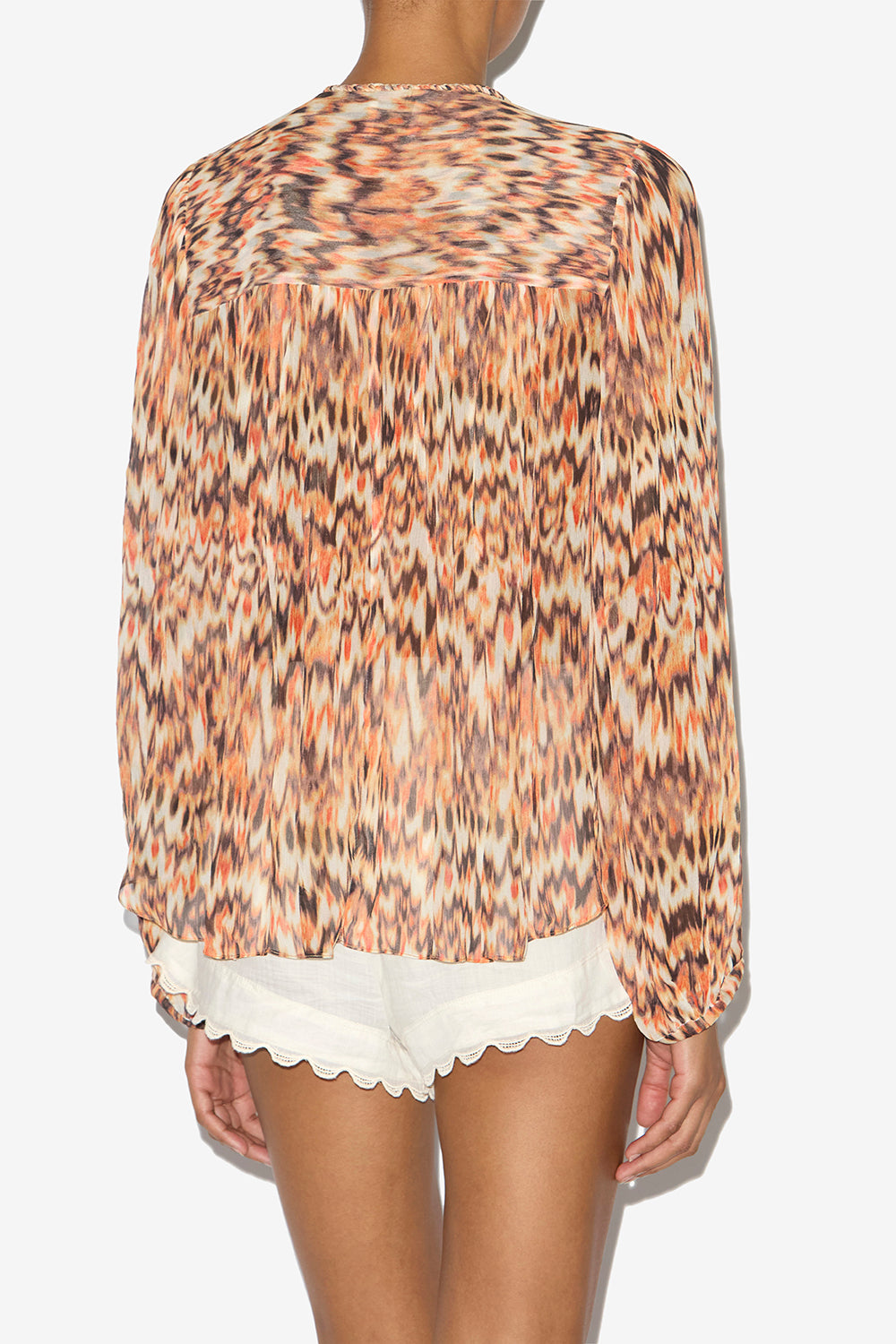 Ametissa plain silk blouse - Orange - Woman - 5