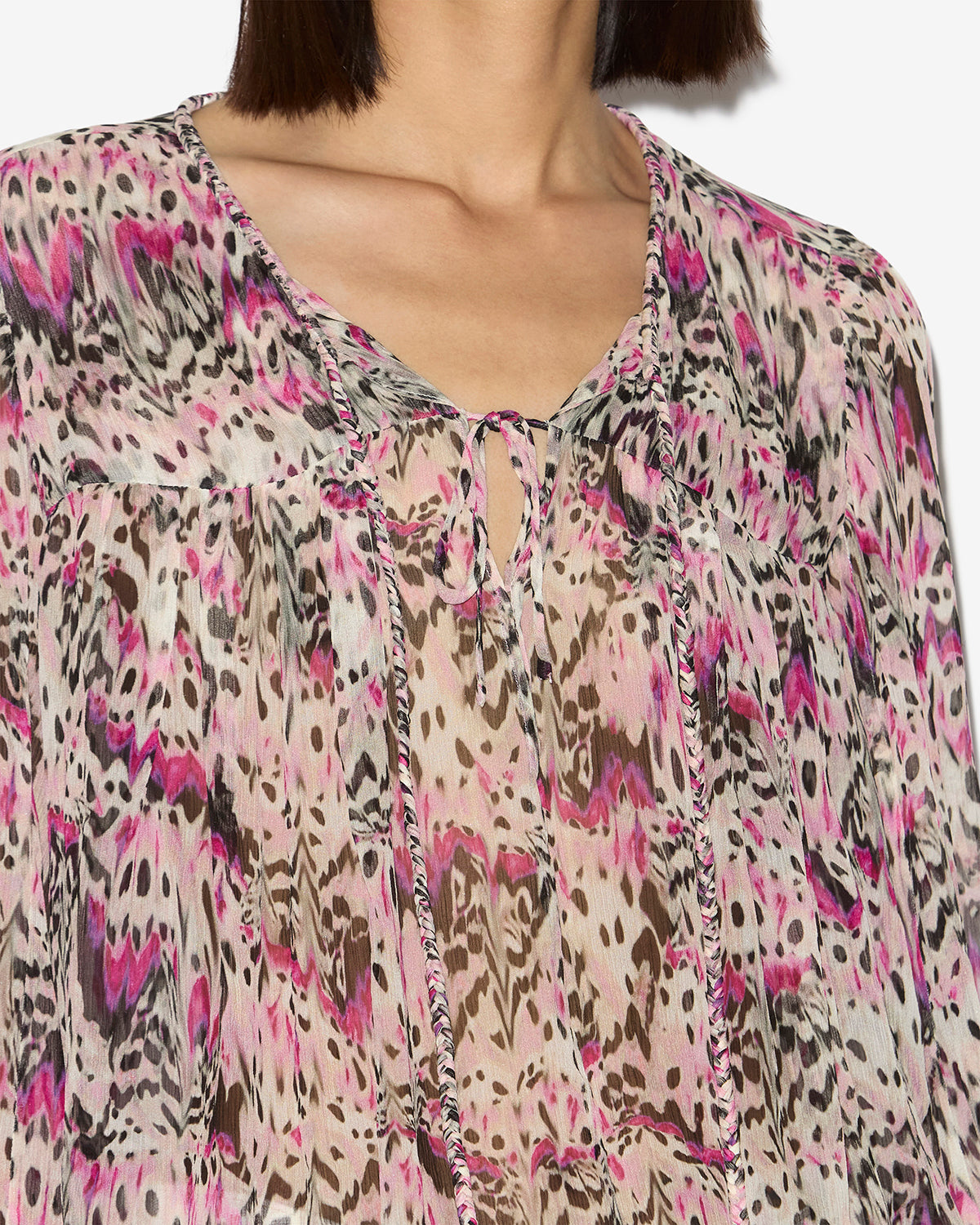 Bedruckte seidenbluse ametissa - Rosa - Woman - 2