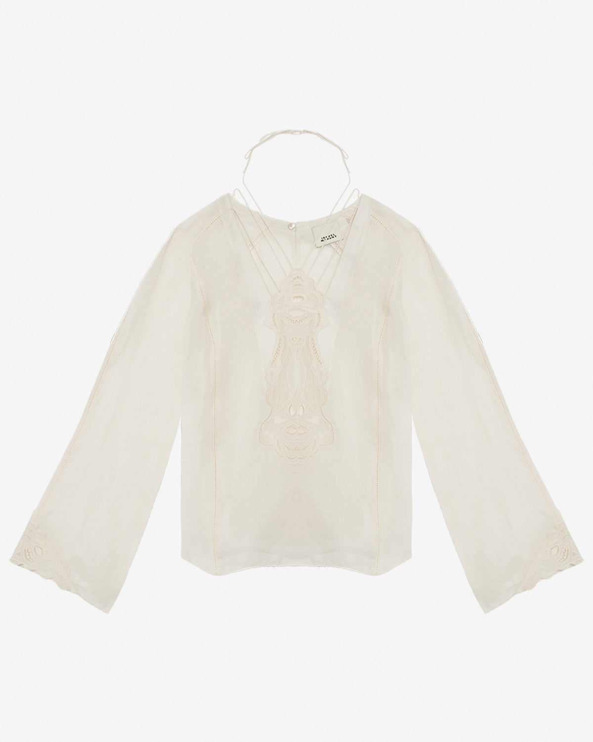 Blouse luna en ramie et broderies - Écru - Woman - 5