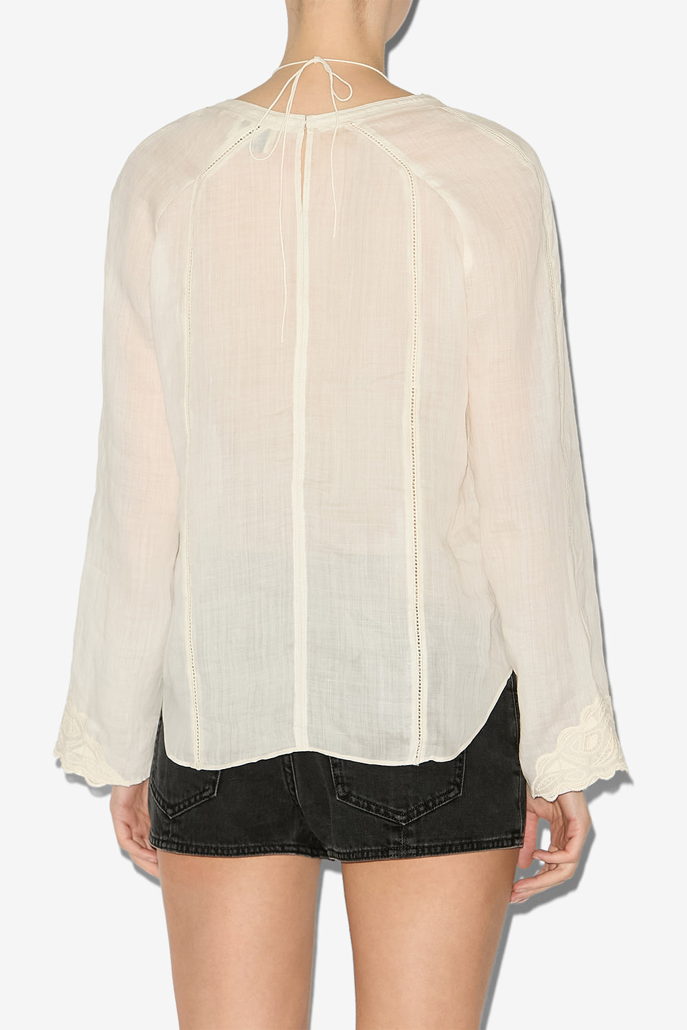 Luna 모시 & 자수 블라우스 - 에크루 - Woman - 5