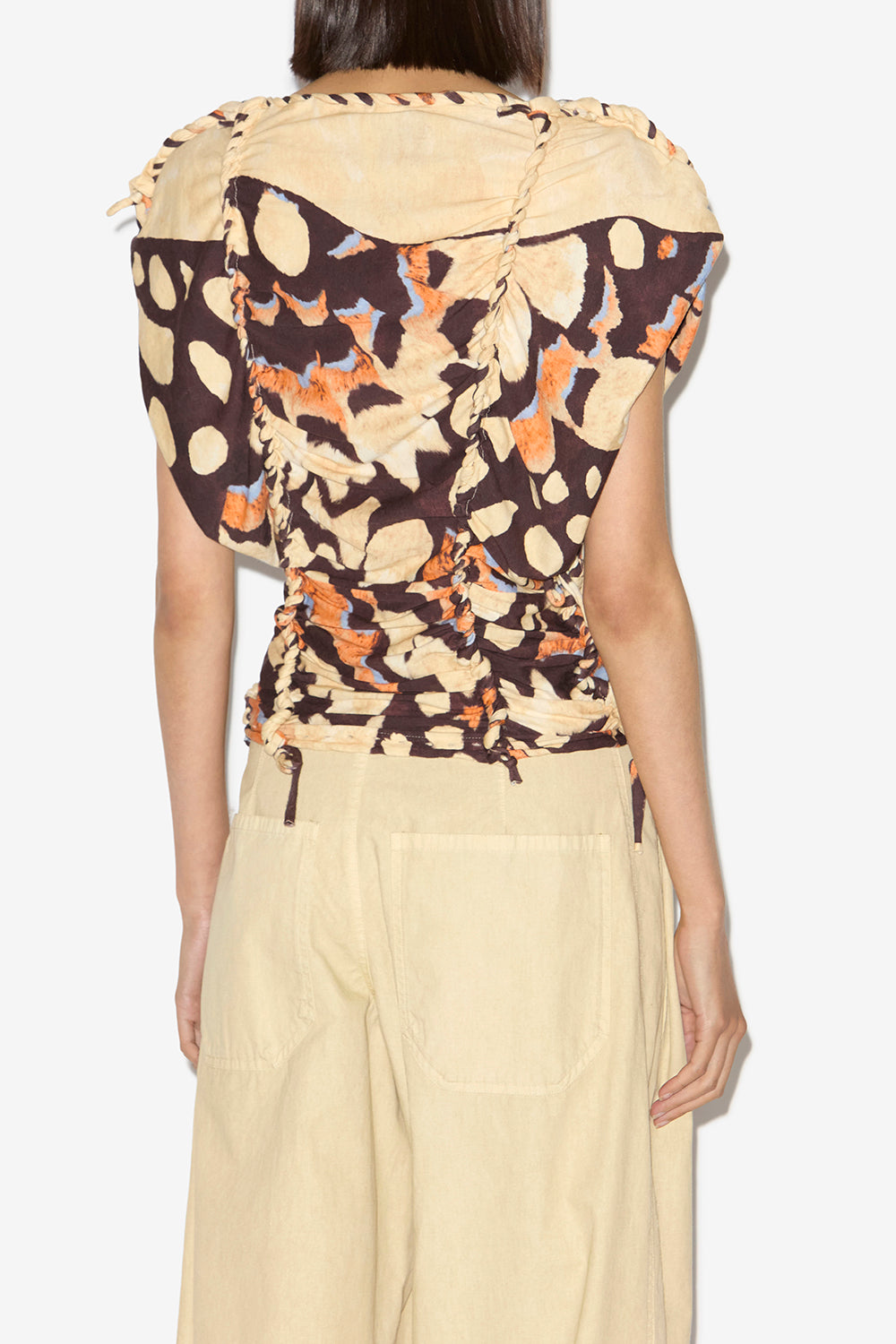 Zohra 프린트 브레이드 저지 탑 - 베이지색 - Woman - 5