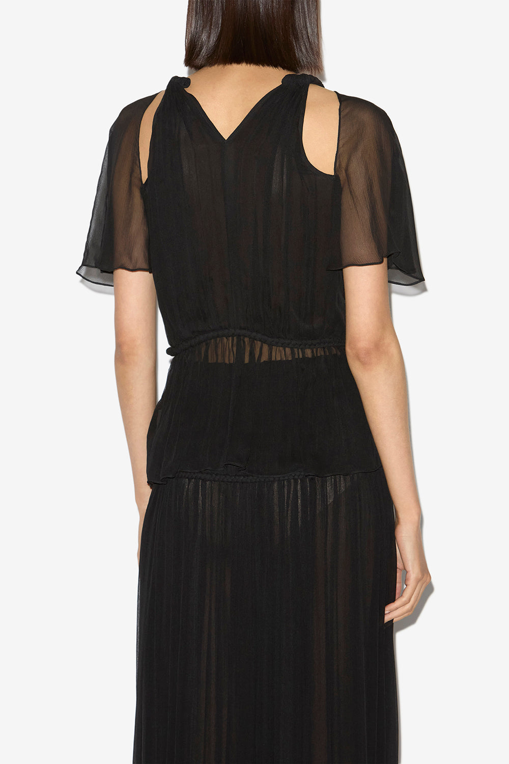 Rosaline gathered silk top - Black - Woman - 5