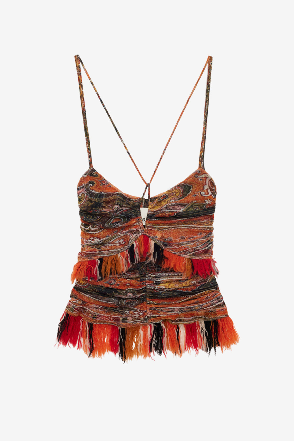 Top à bretelles darlene en tulle imprimé - Orange - Woman - 1