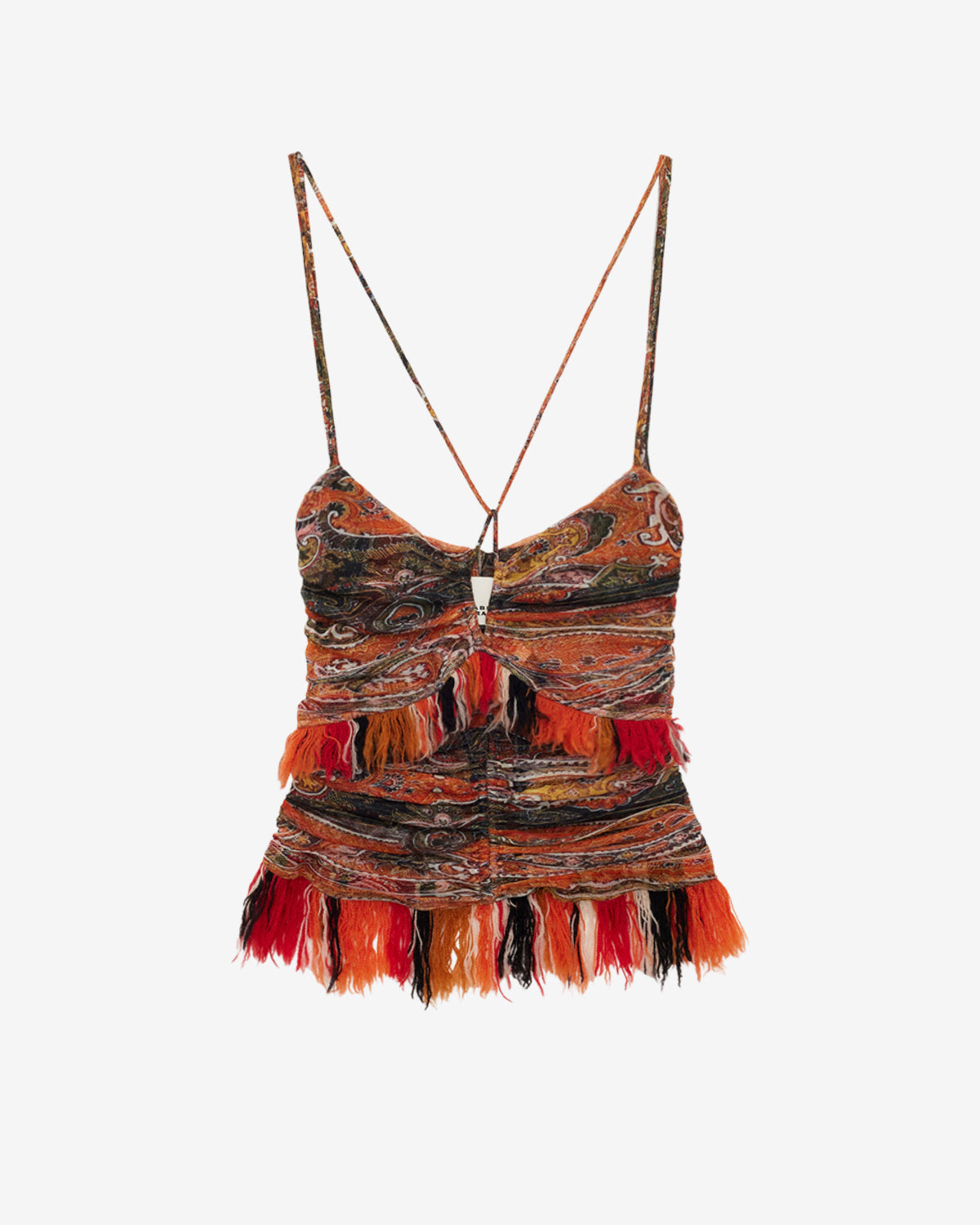 Darlene strappy printed tulle top - Orange - Woman - 4