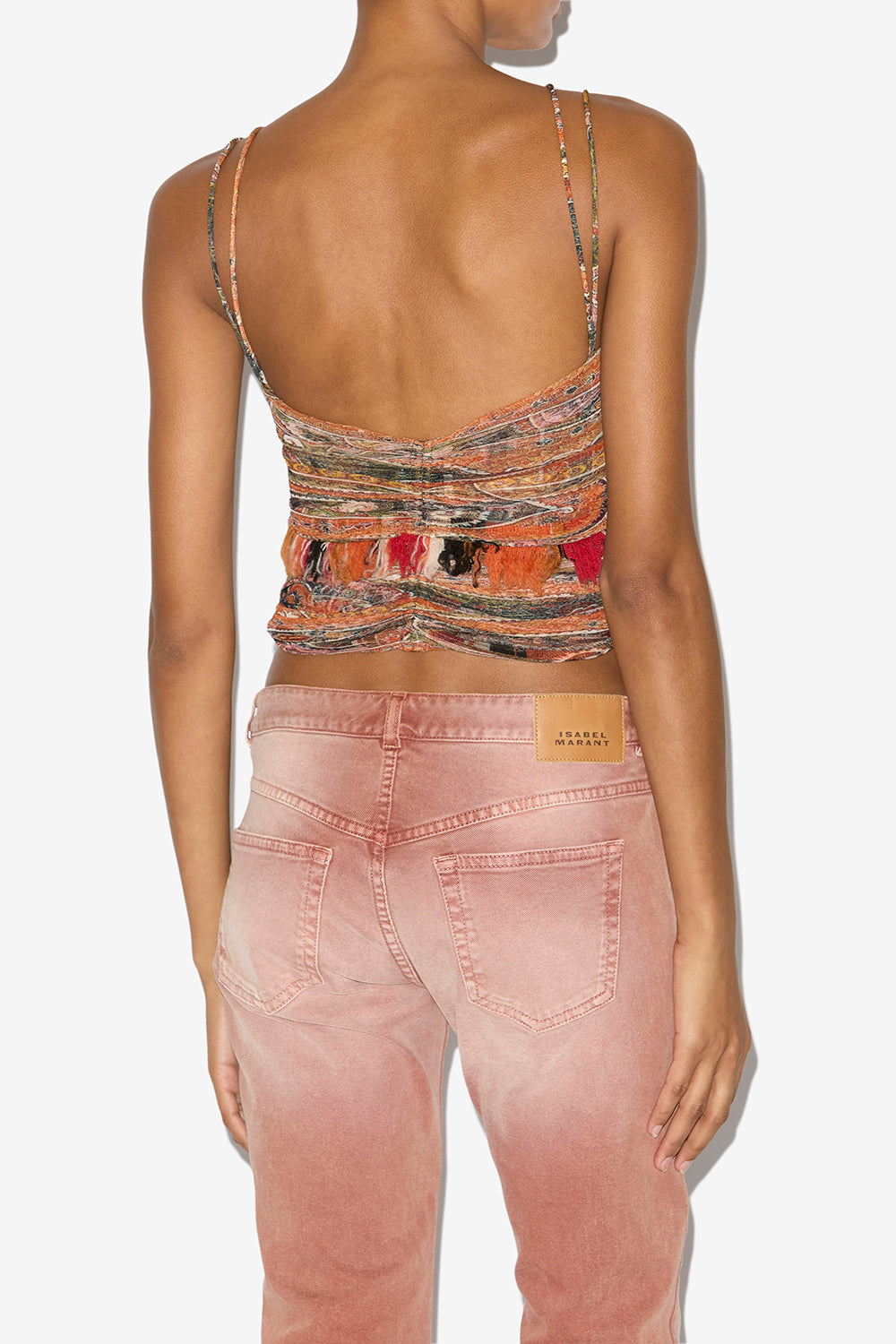 Top à bretelles darlene en tulle imprimé - Orange - Woman - 4