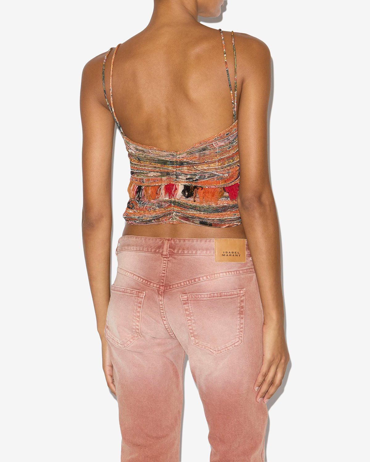 Darlene strappy printed tulle top - Orange - Woman - 3