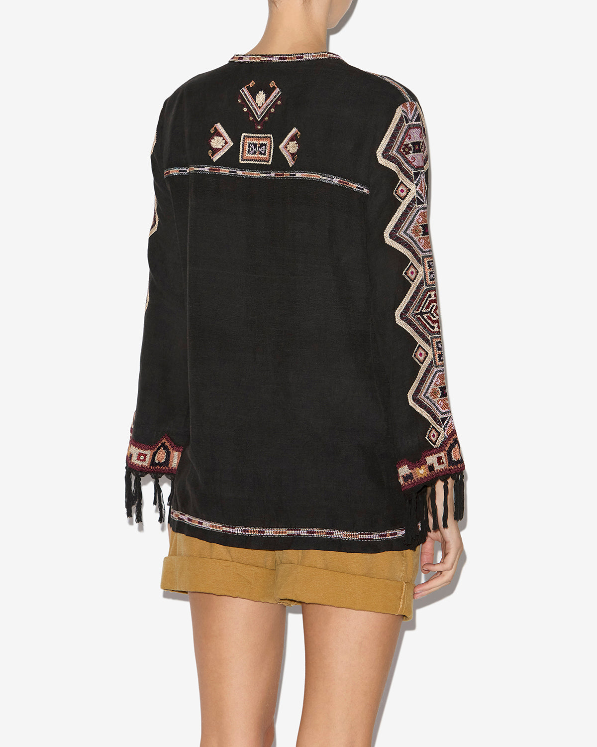 Zelda embroidered matka silk blouse - Black - Woman - 4