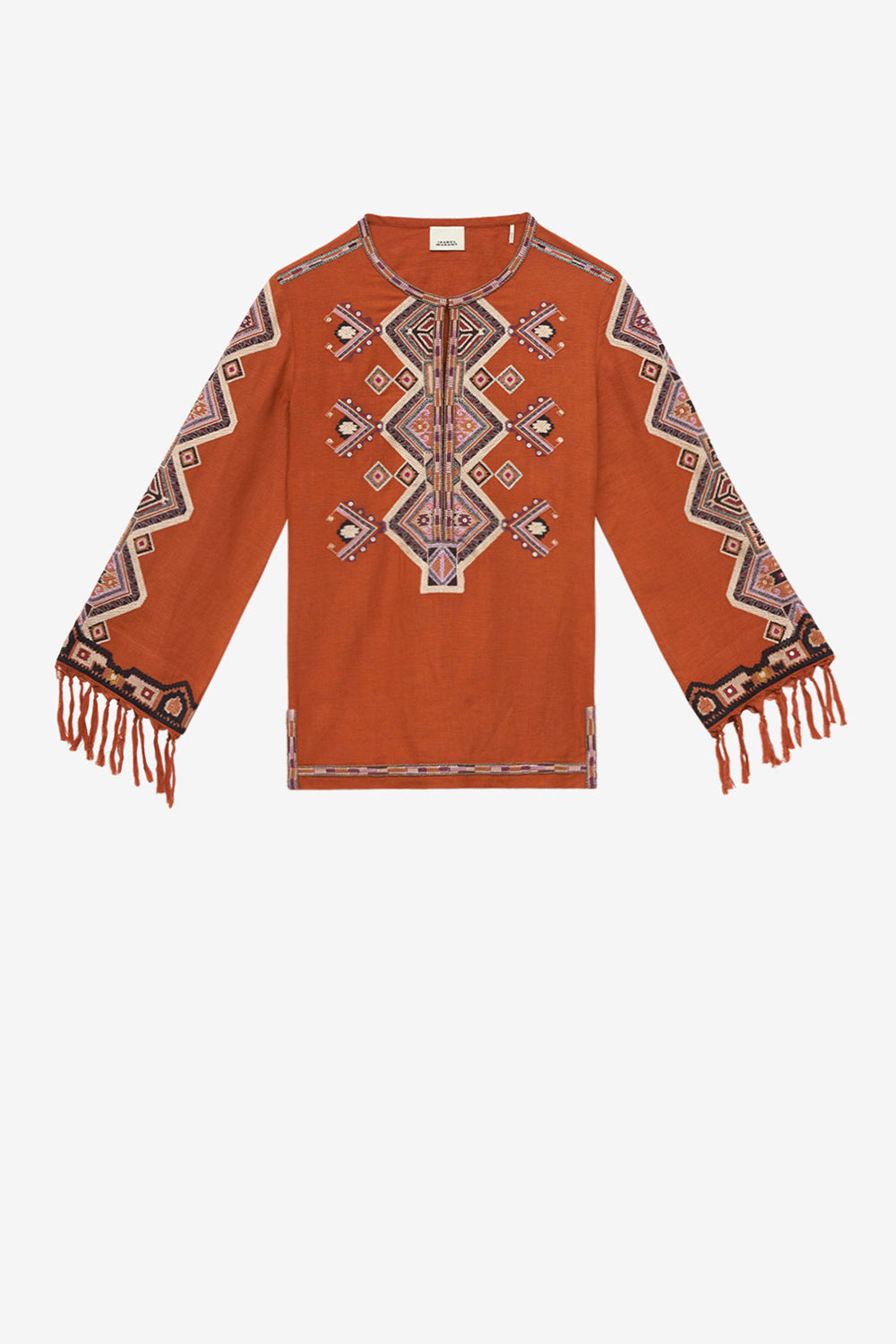 Bestickte bluse zelda aus matka-seide - Orange - Woman - 1