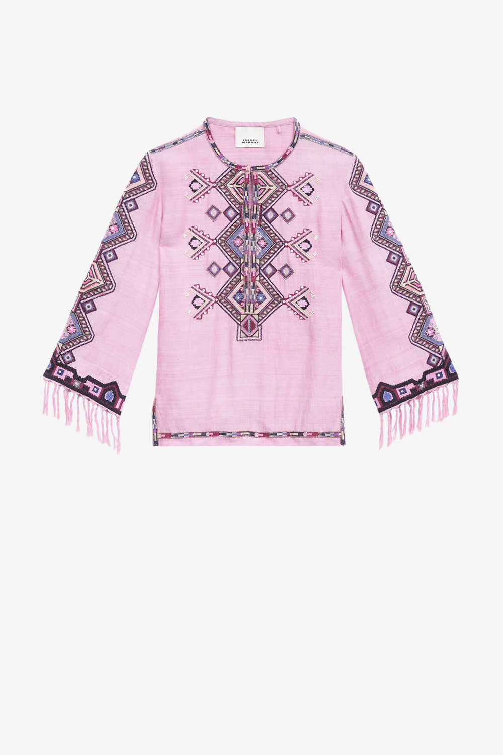 Blusa zelda de seda matka bordada - Antique pink - Woman - 1