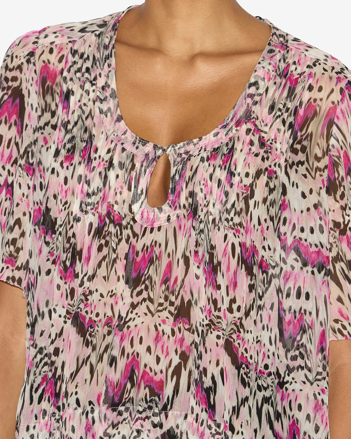 Ruta pleated printed silk top - Pink - Woman - 2