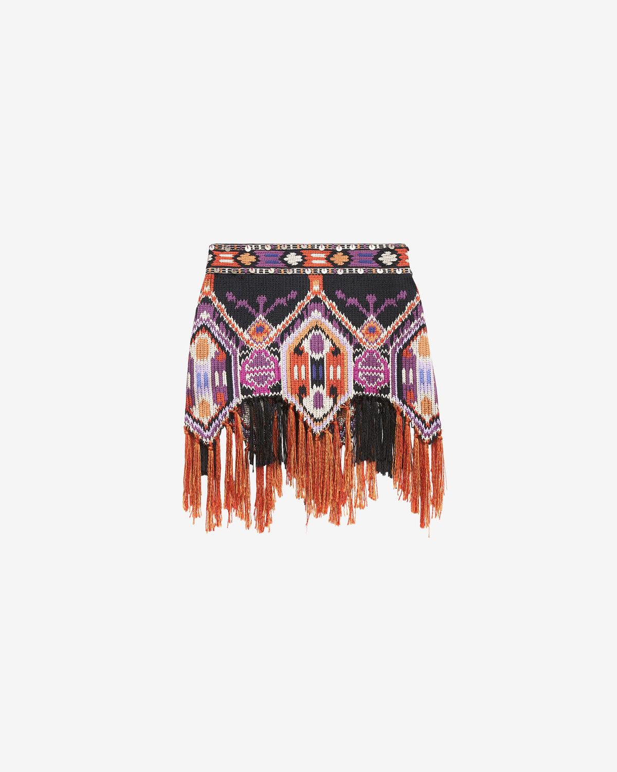 Jupe yolana brodée à franges - Orange - Woman - 5