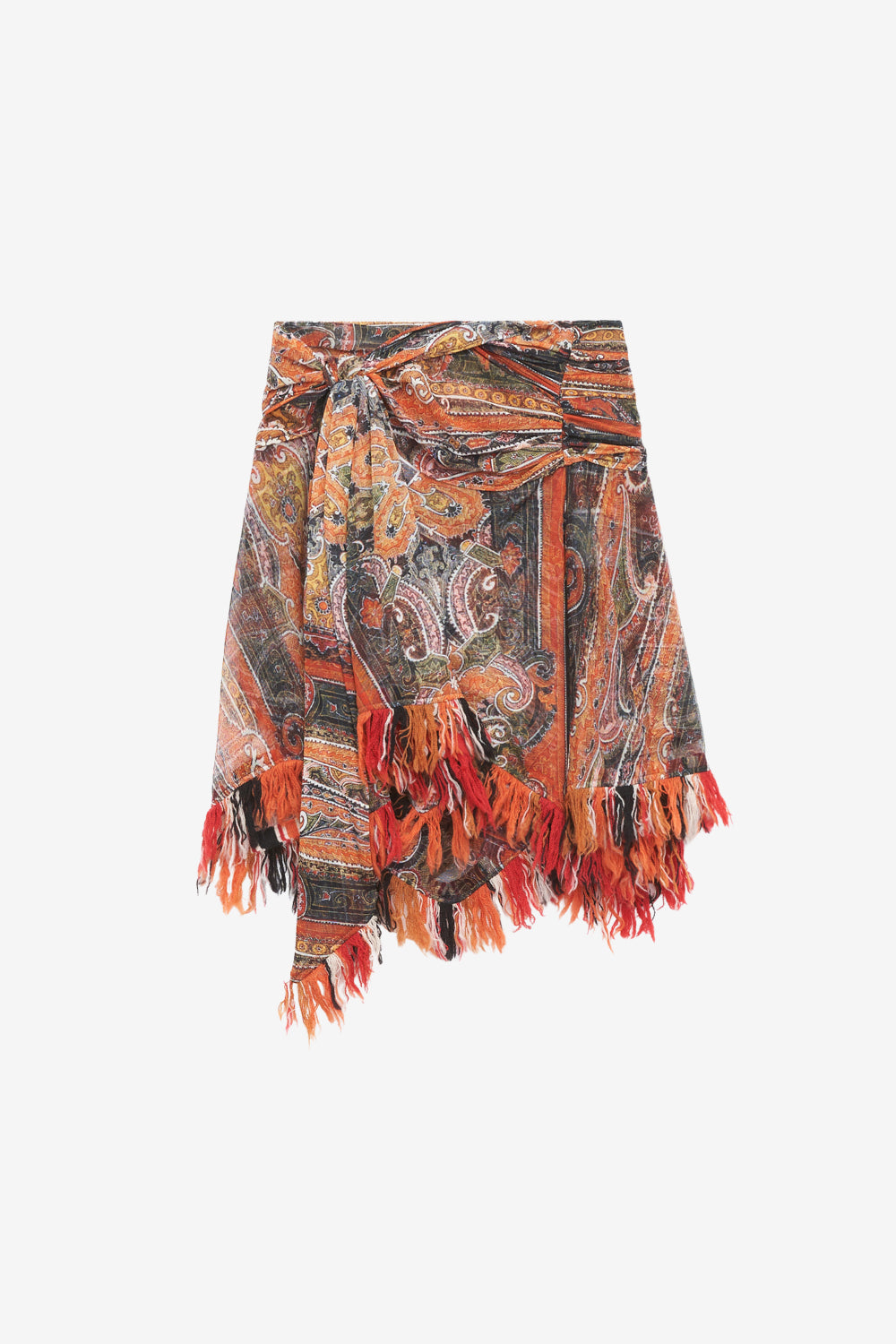 Jupe drapée dova en tulle élastique imprimé - Orange - Woman - 1