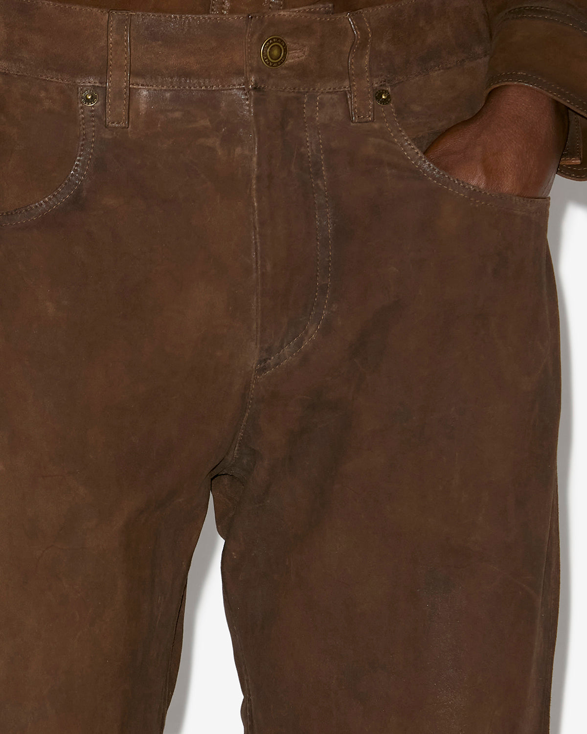 Lewys suede leather pants - Brown - Man - 2