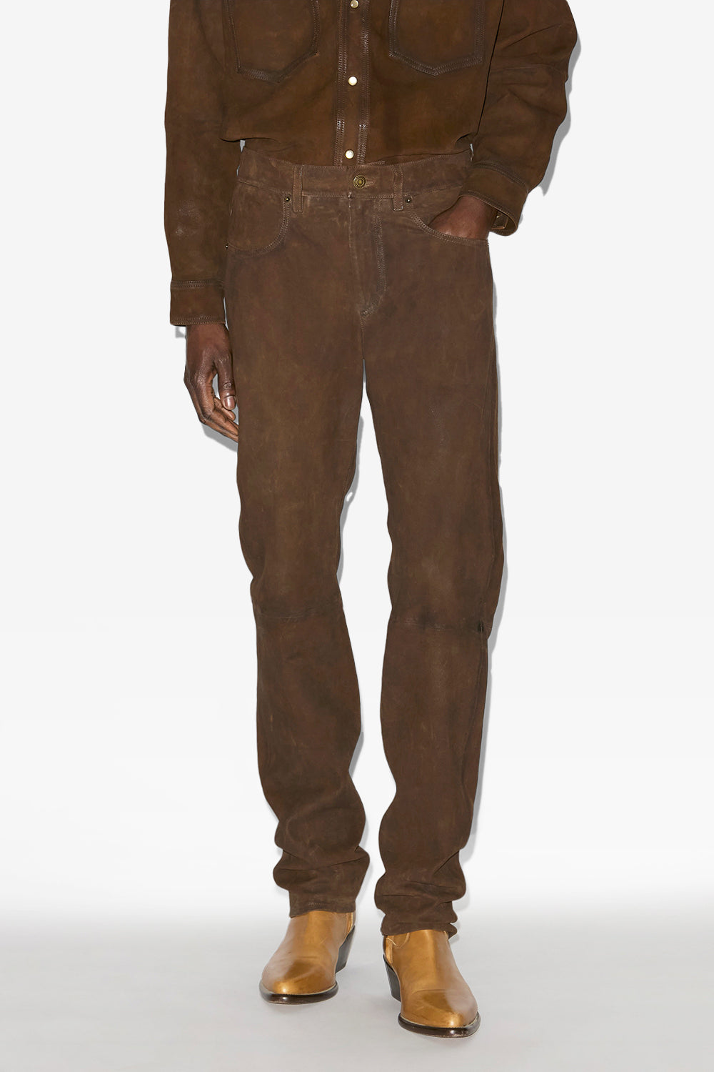 Lewys suede leather pants - Brown - Man - 4