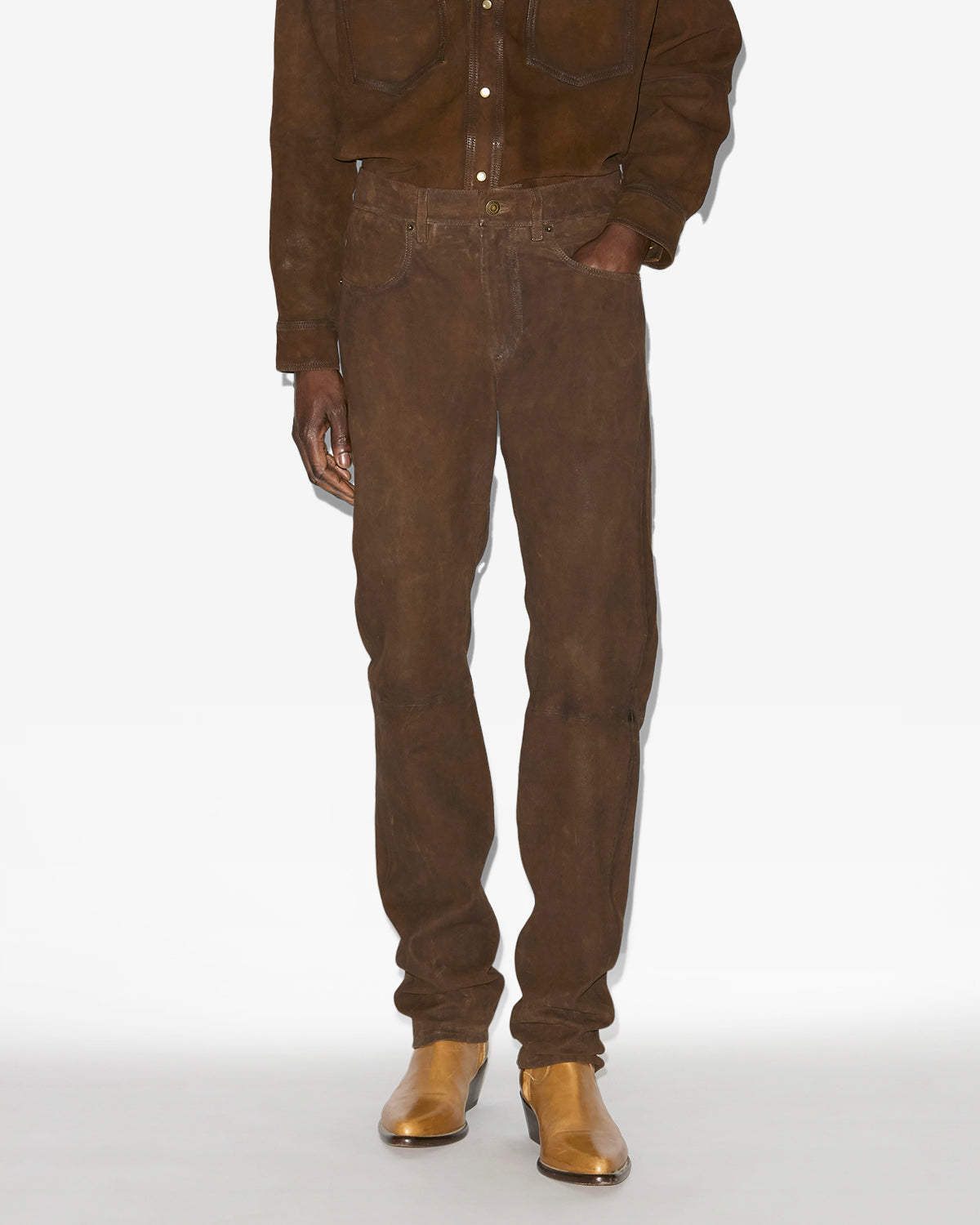 Lewys suede leather pants - Brown - Man - 3