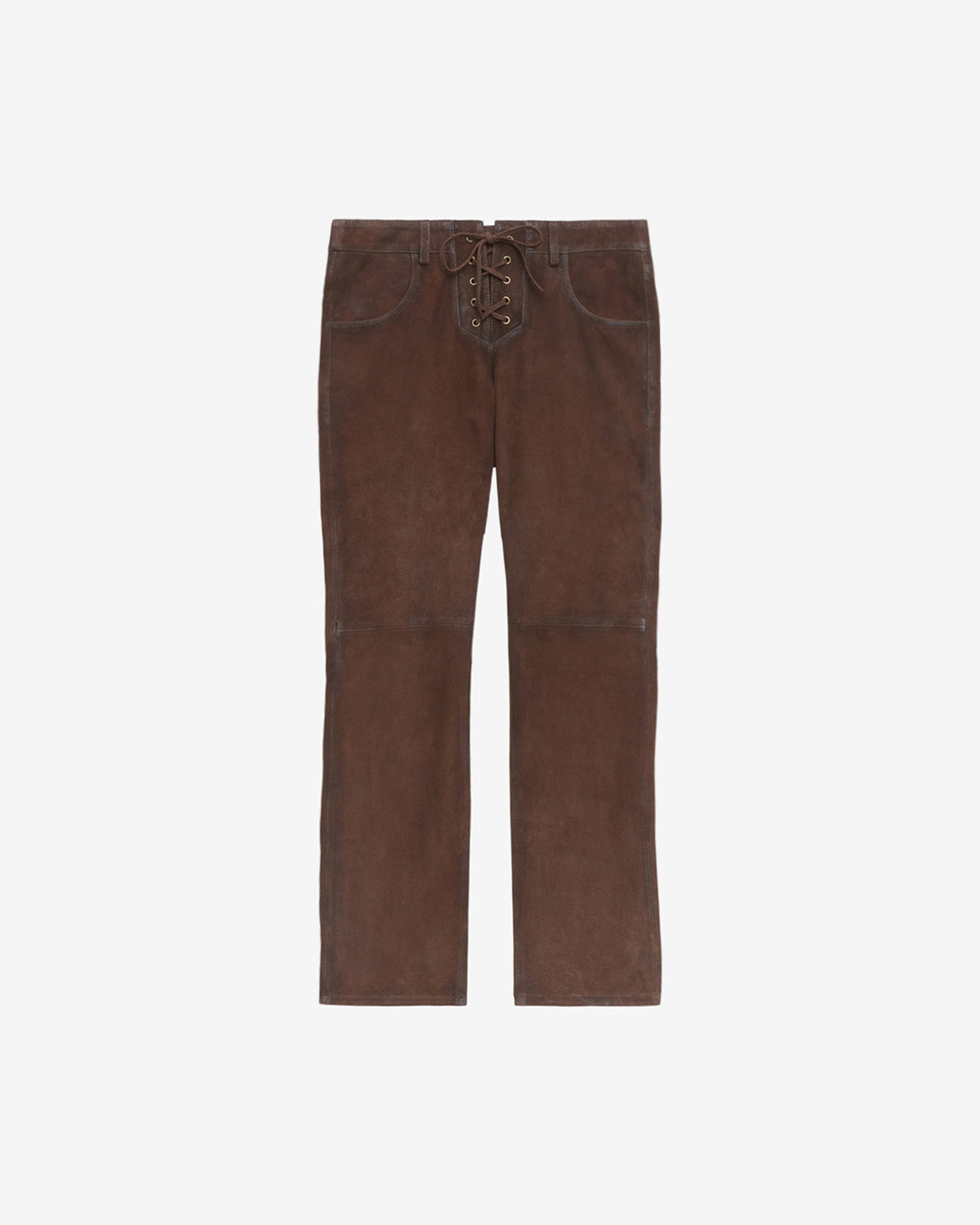 Hose vanel aus veloursleder mit schnürgung - Braun - Woman - 5