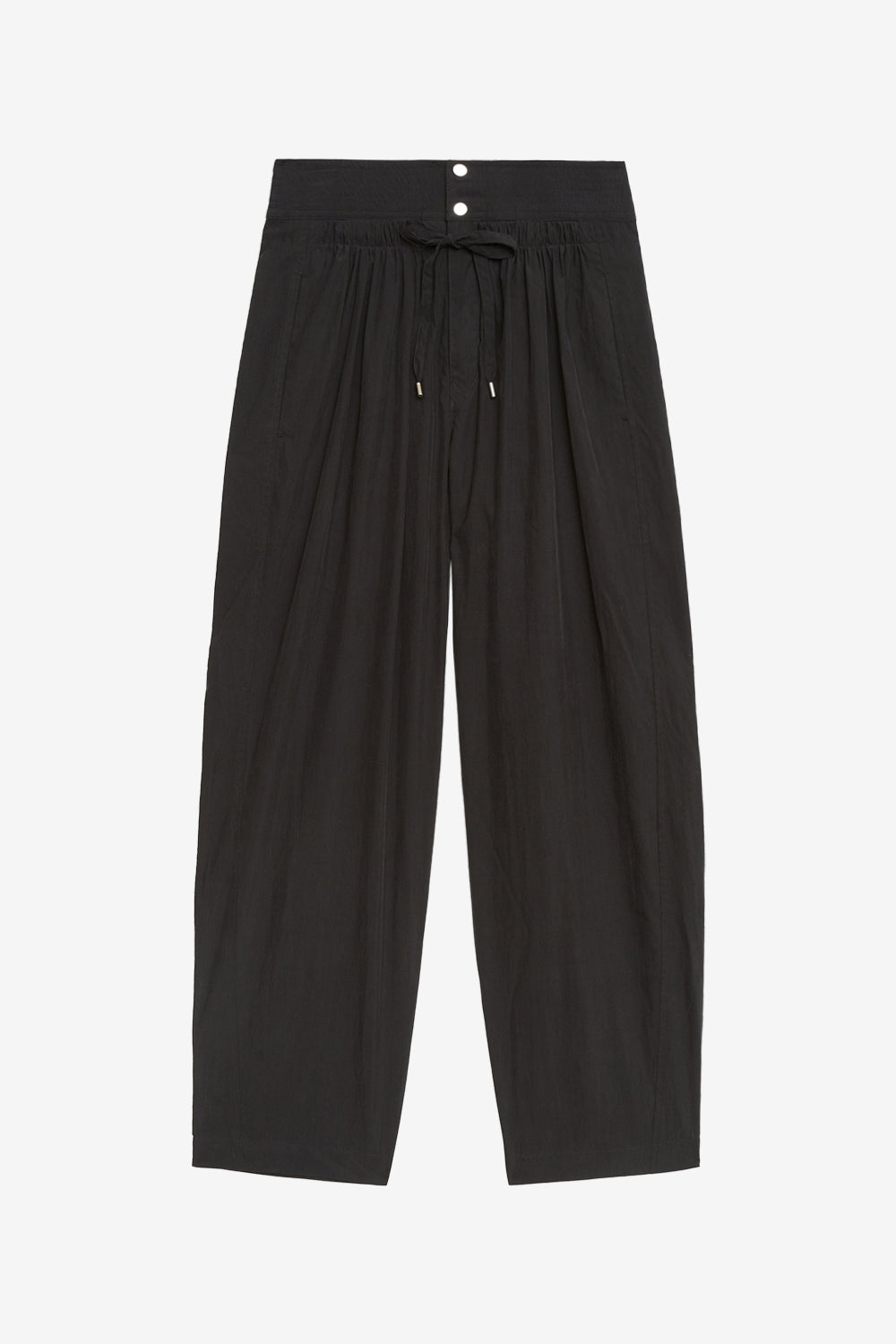 Pantalón recto gleenaf con frunces - Negro - Woman - 1