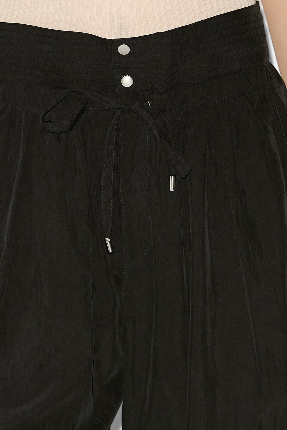 Pantalón recto gleenaf con frunces - Negro - Woman - 3