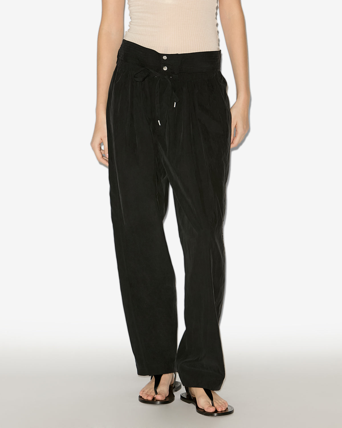 Gleenaf 프린지 디테일 스트레이트 팬츠 - 검은색 - Woman - 3