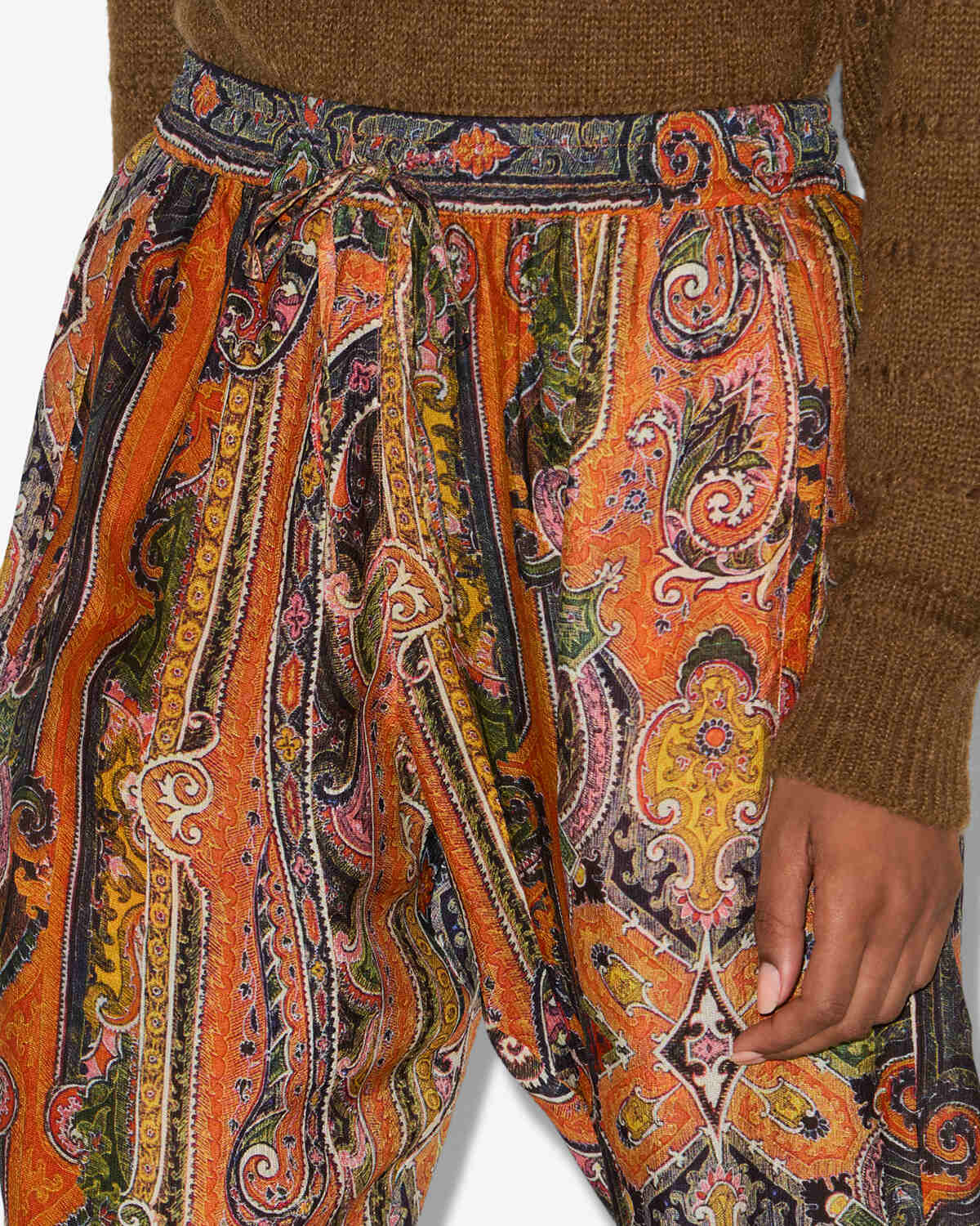 Pantalón sydna de seda estampada - Naranja - Woman - 2