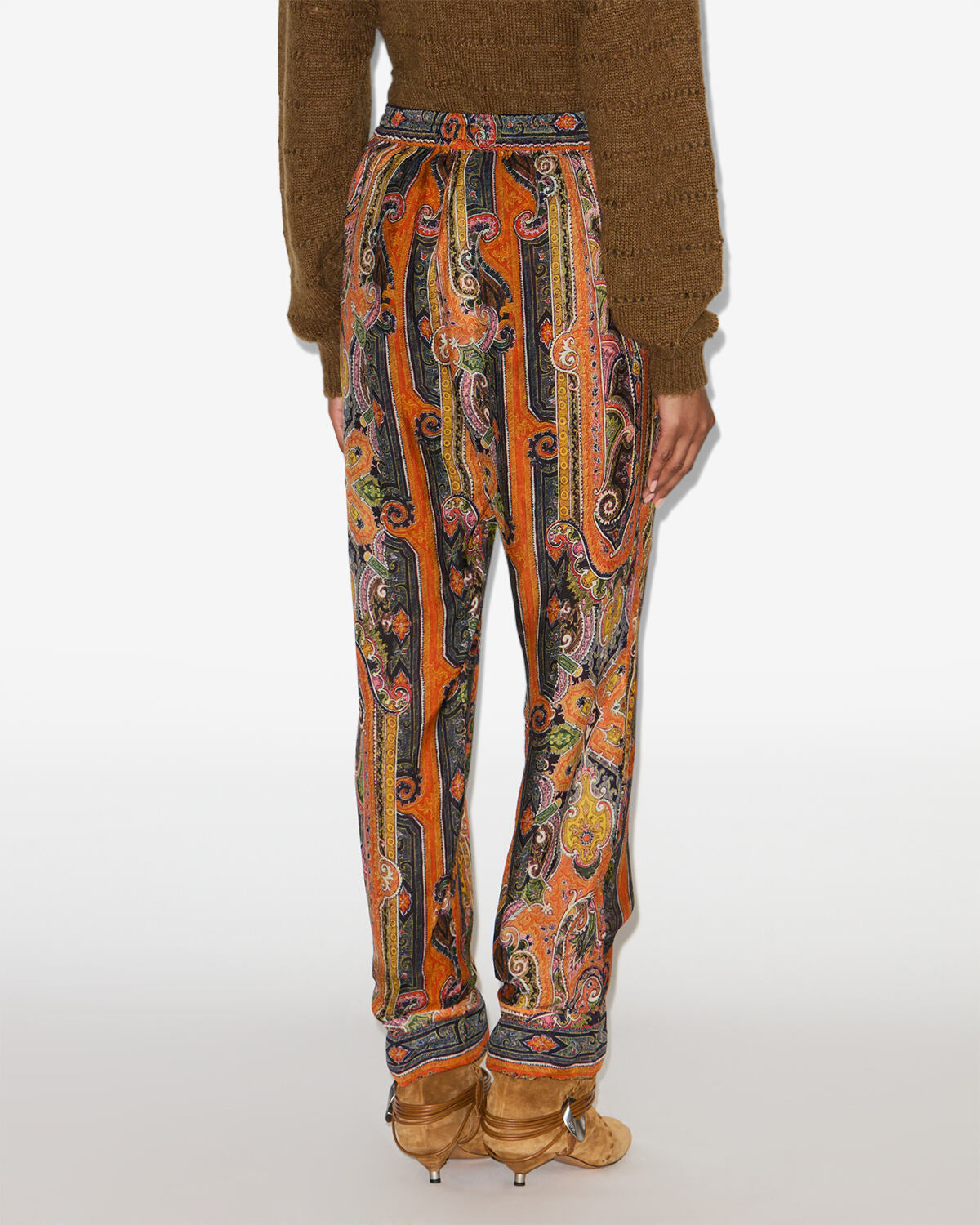 Pantalón sydna de seda estampada - Naranja - Woman - 4