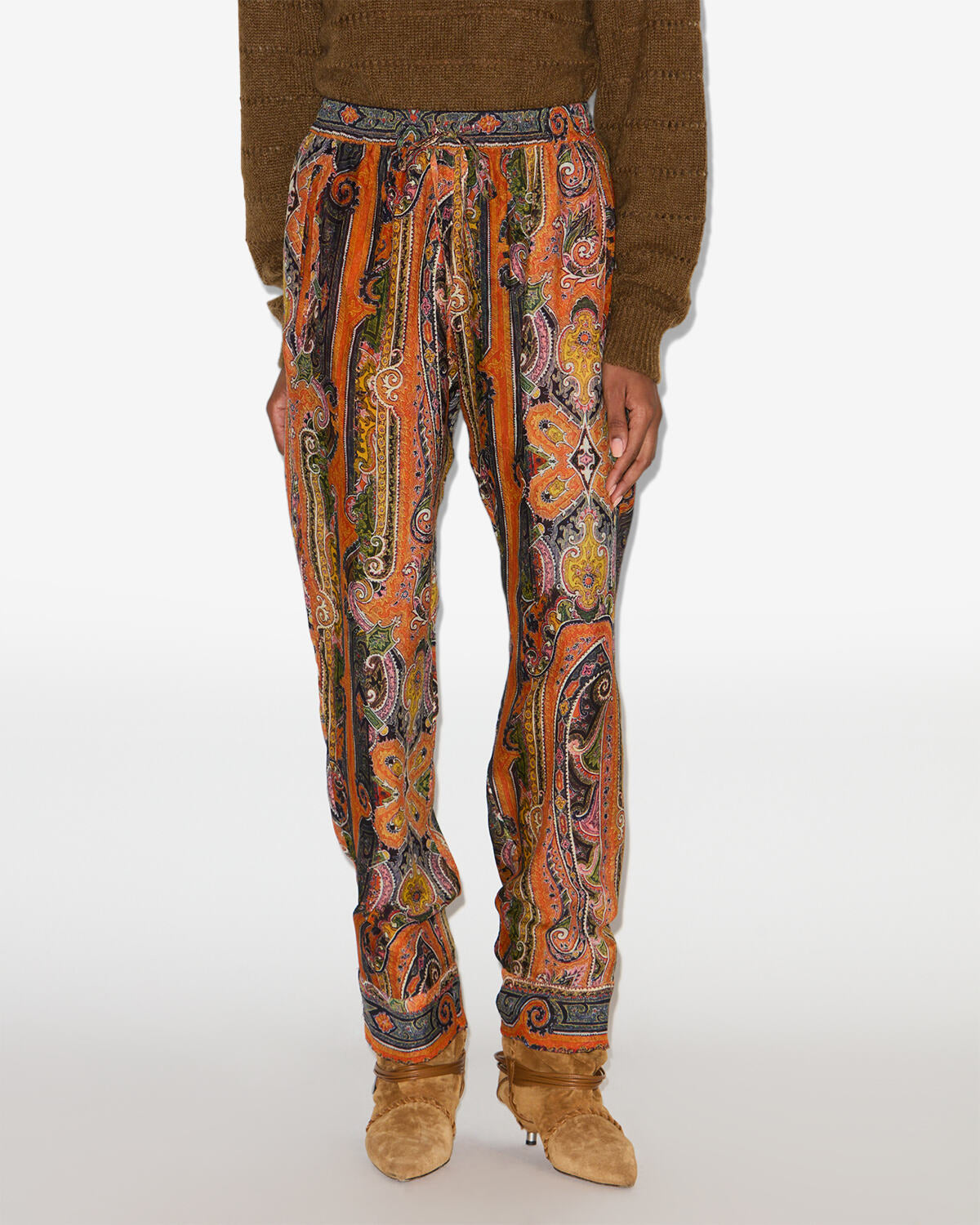 Pantalón sydna de seda estampada - Naranja - Woman - 3