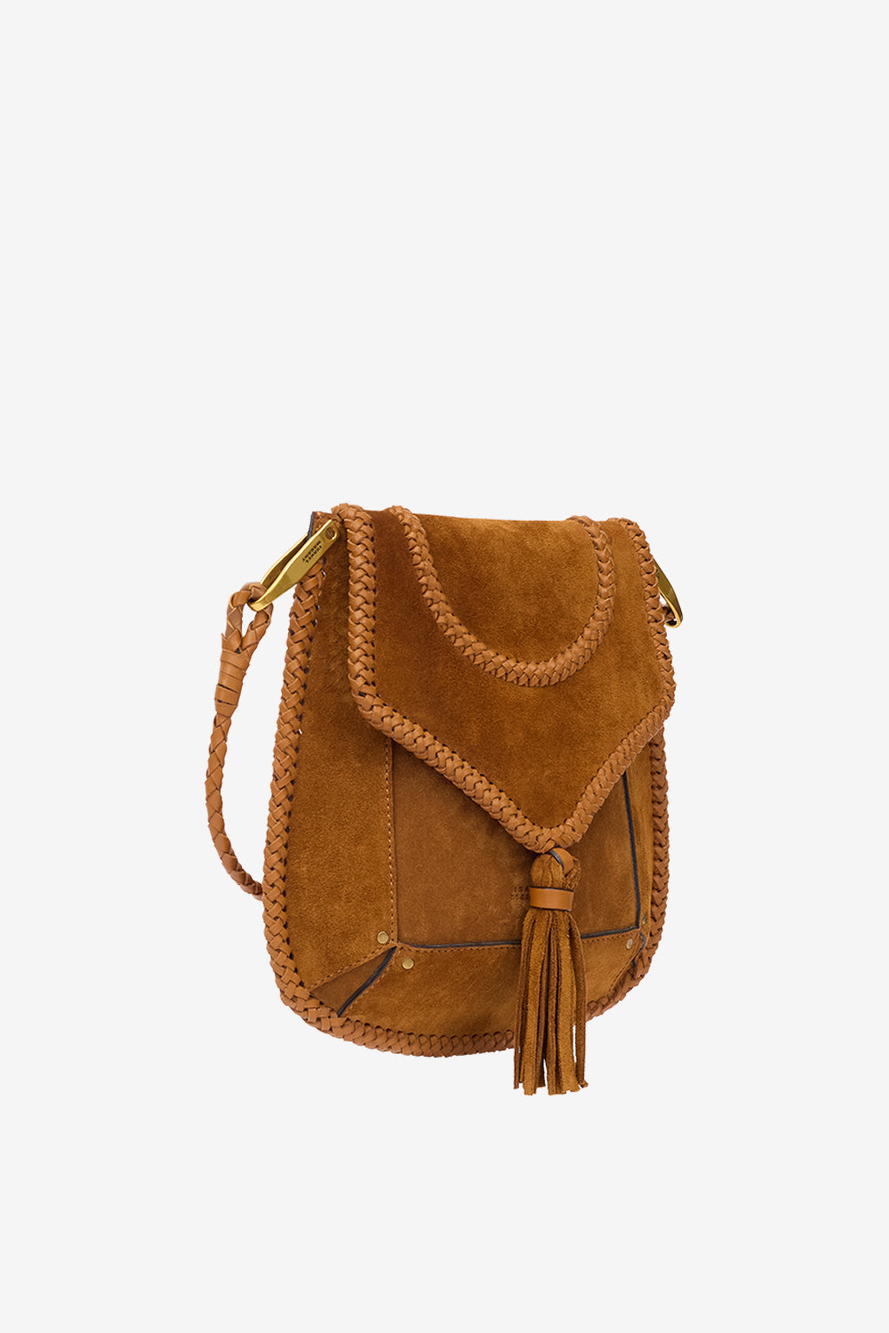 Umhängetasche anahi aus geflochtenem veloursleder - Cognac - Woman - 5