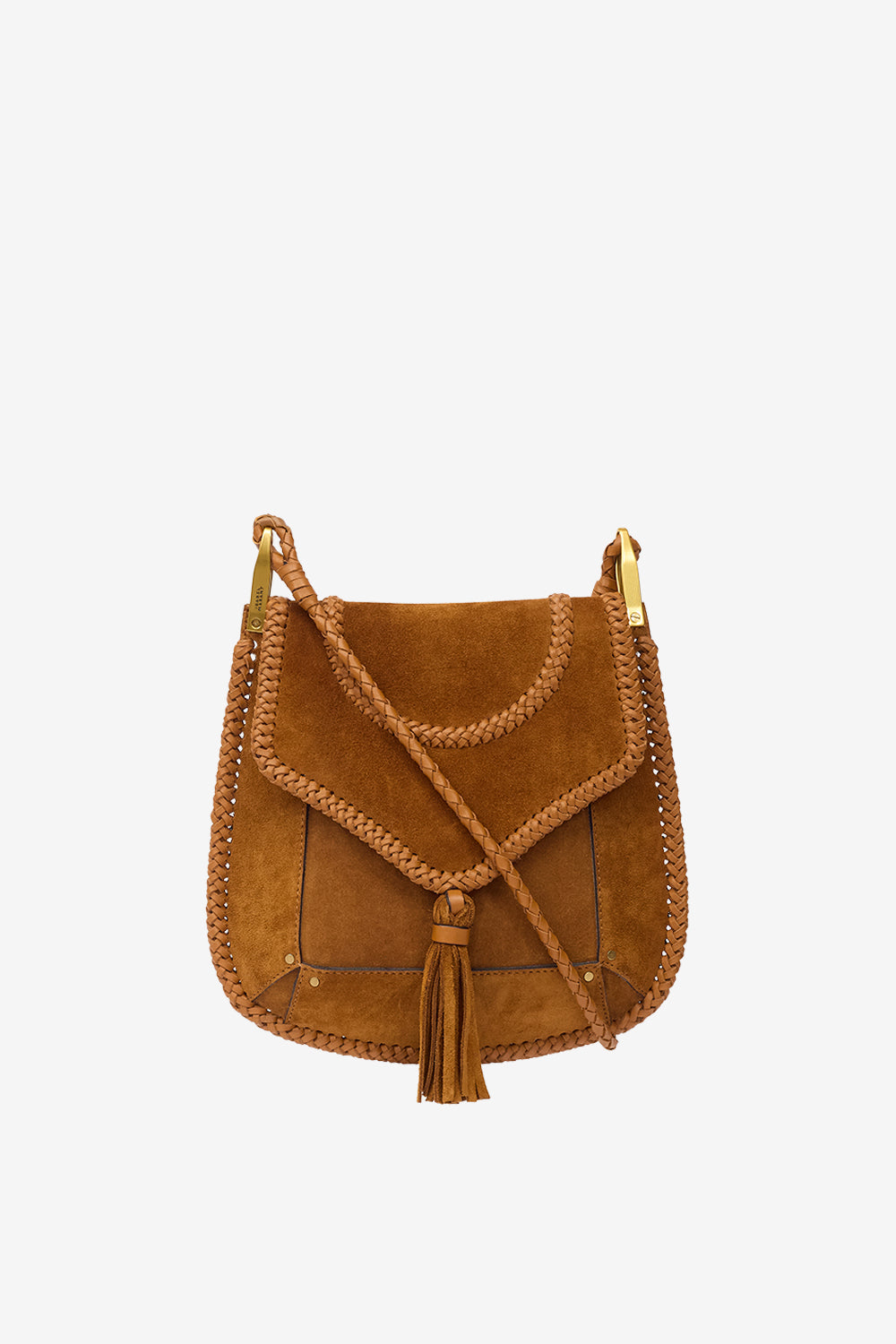 Umhängetasche anahi aus geflochtenem veloursleder - Cognac - Woman - 1