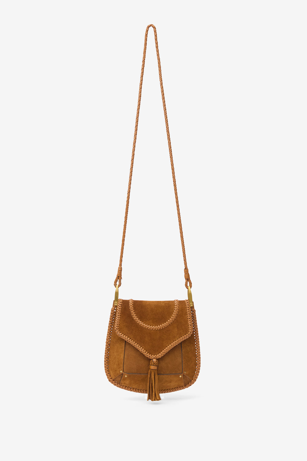 Umhängetasche anahi aus geflochtenem veloursleder - Cognac - Woman - 6