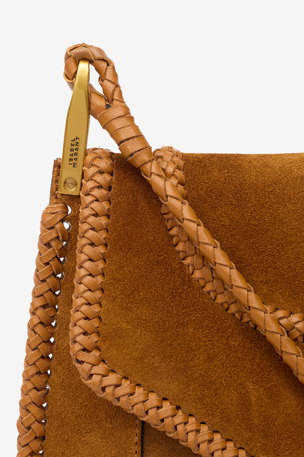 Umhängetasche anahi aus geflochtenem veloursleder - Cognac - Woman - 4