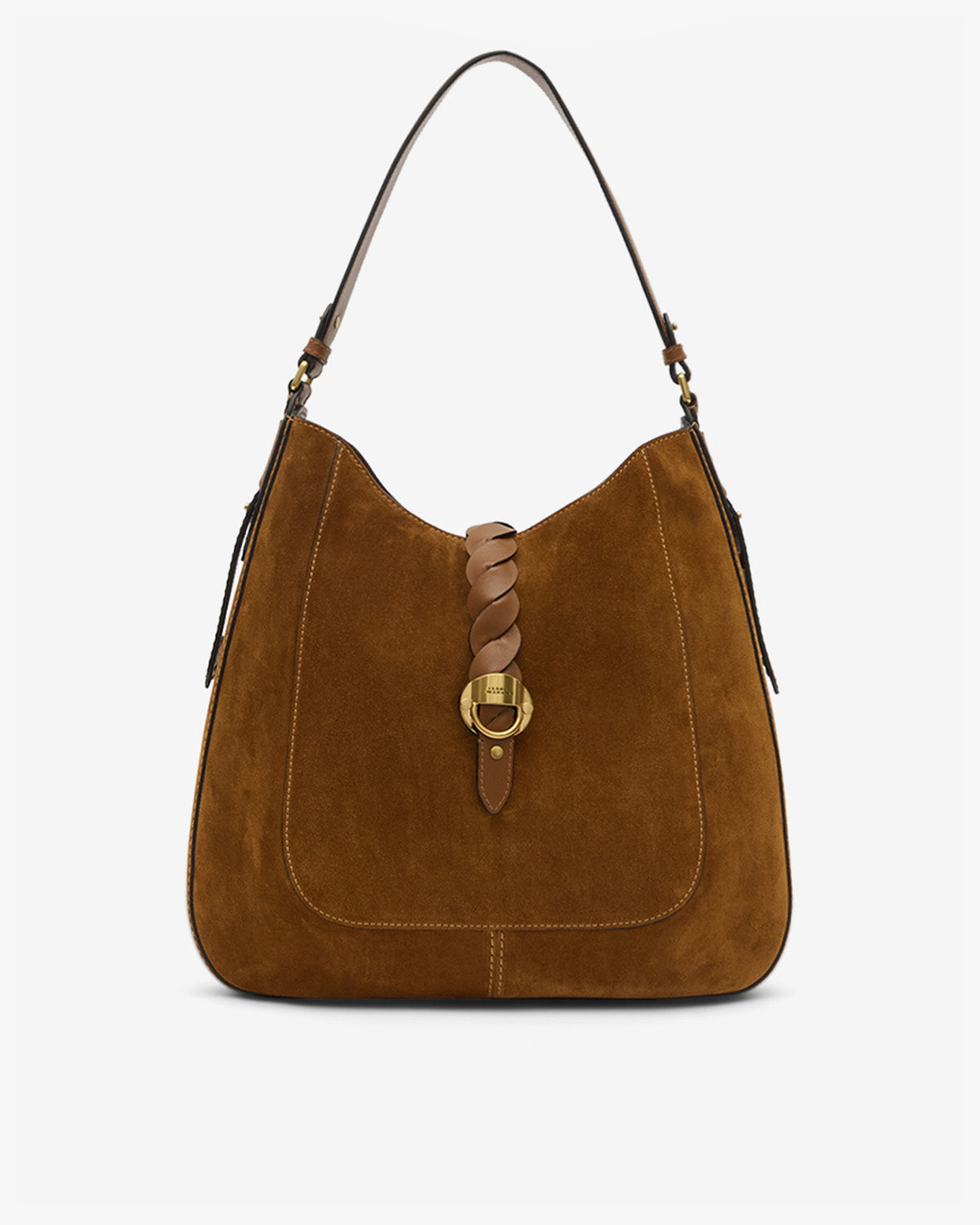 Altay hobo suede calfskin leather bag - Cognac - Woman - 1