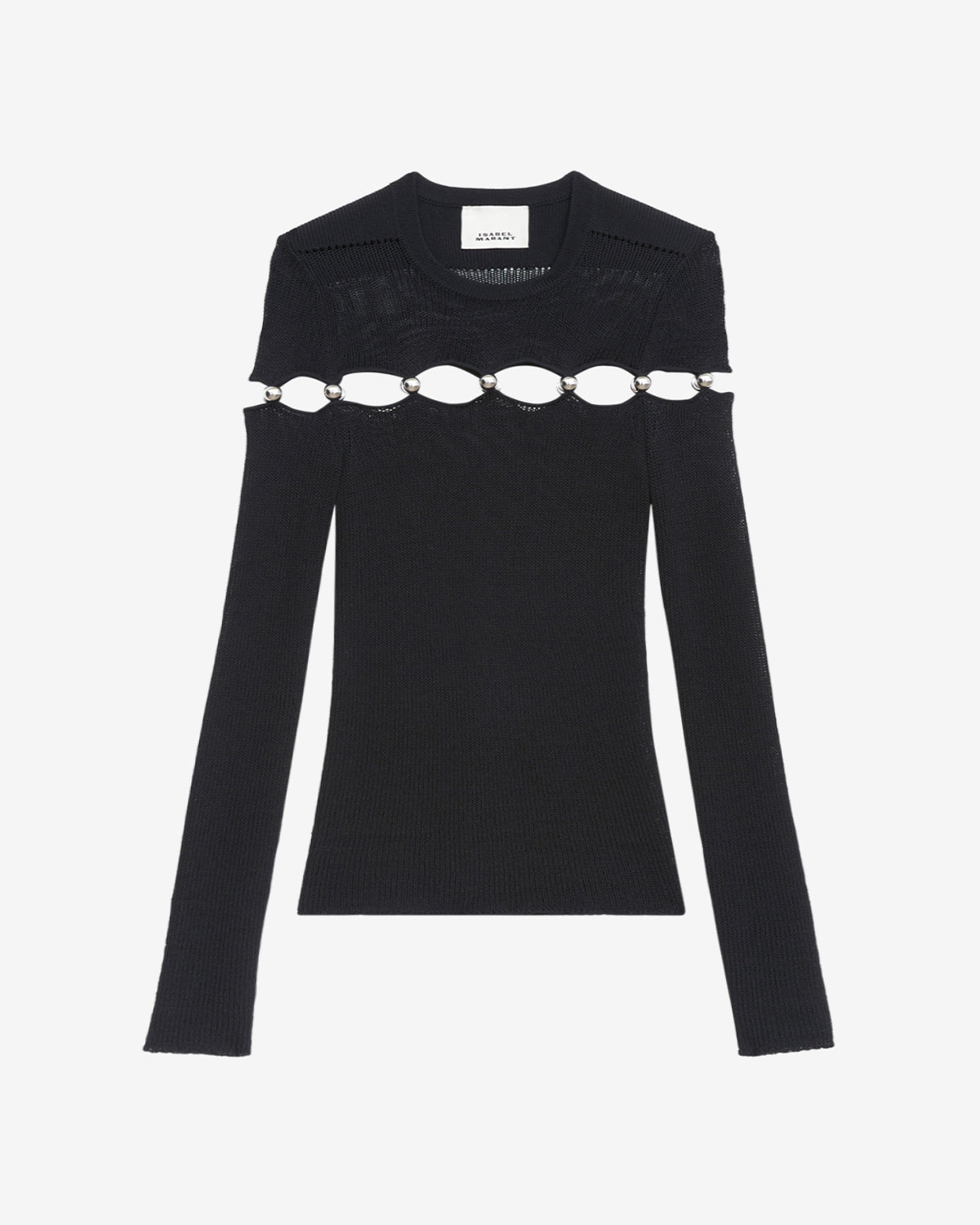 Elsie beaded fine knit sweater - Black - Woman - 5