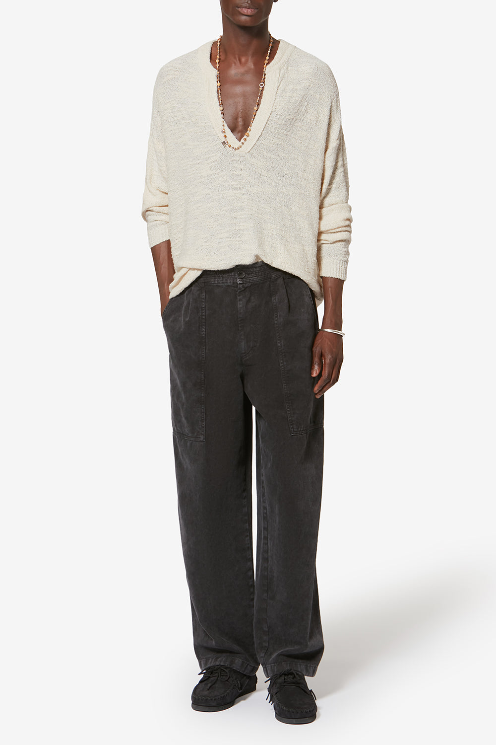 Pull en maille texturée arnold - Écru - Man - 2