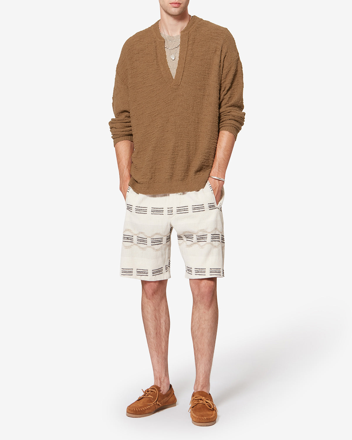 Arnold テクスチャーニット セーター - ブロンズ - Man - 1