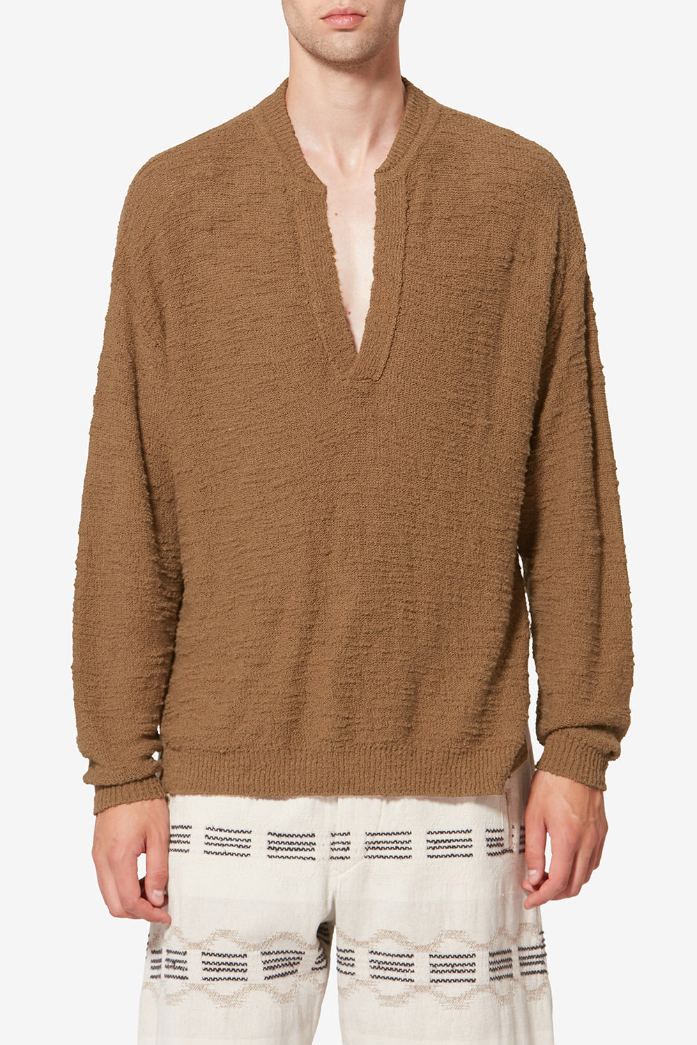Arnold 질감 마감 니트 스웨터 - 청동 - Man - 4