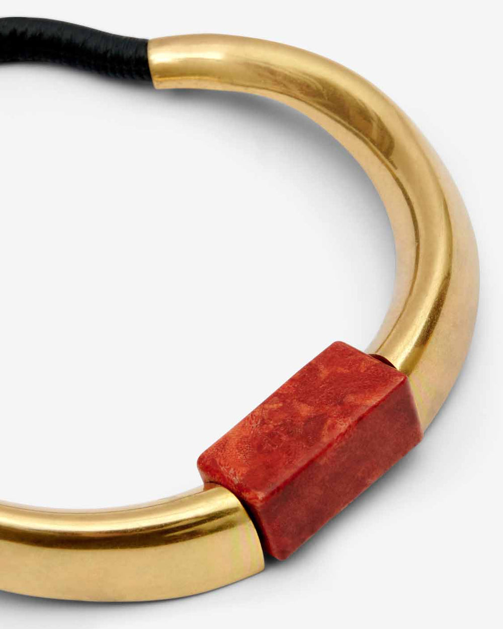 Noly necklace with stone - Orange-light brass - Woman - 3