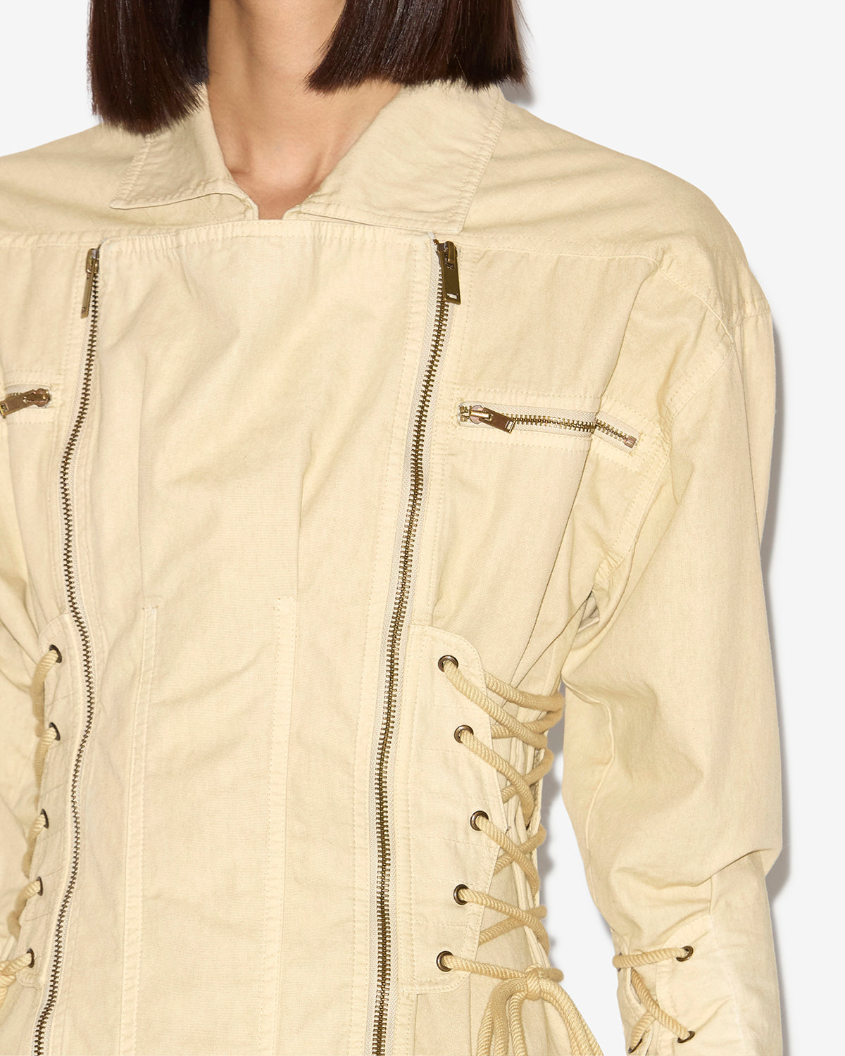 Vestido corto izarra con lazada - Crudo - Woman - 2