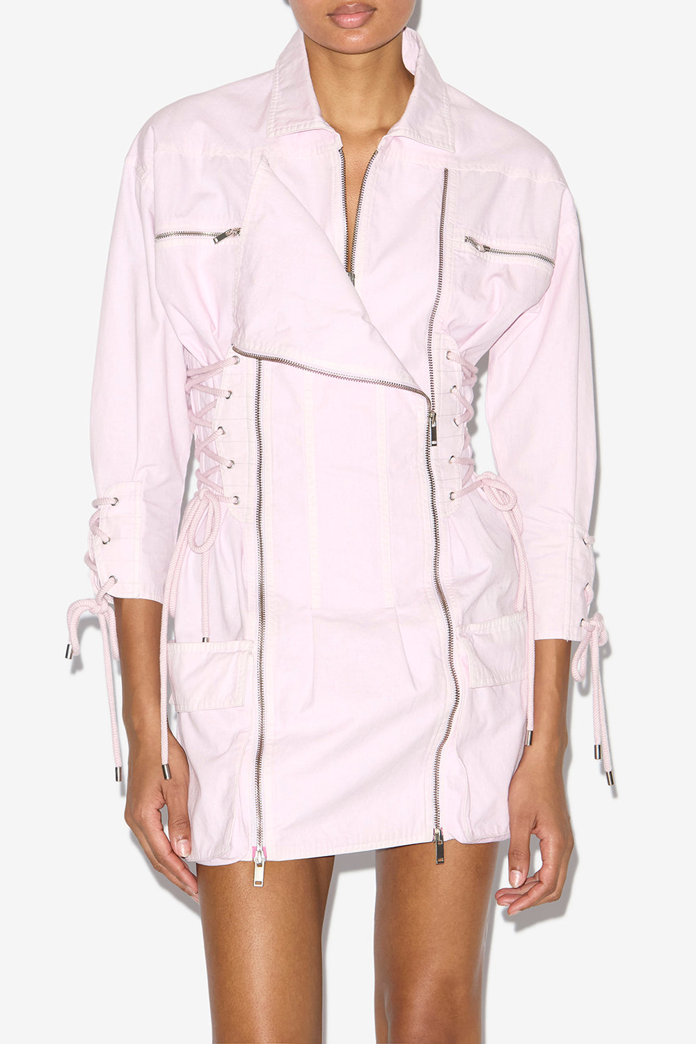 Robe courte izarra à laçages - Rose clair - Woman - 4