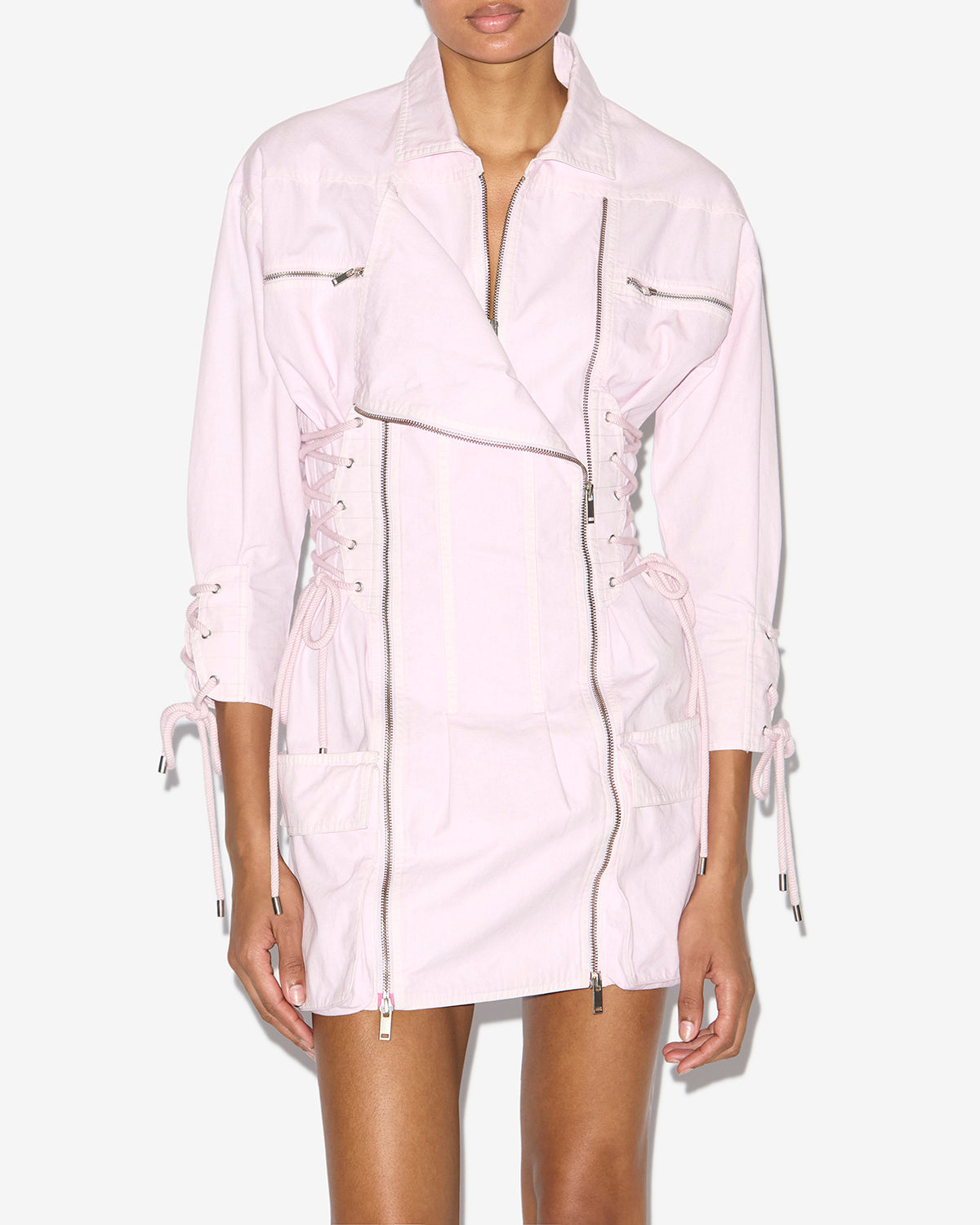 Robe courte izarra à laçages - Rose clair - Woman - 3