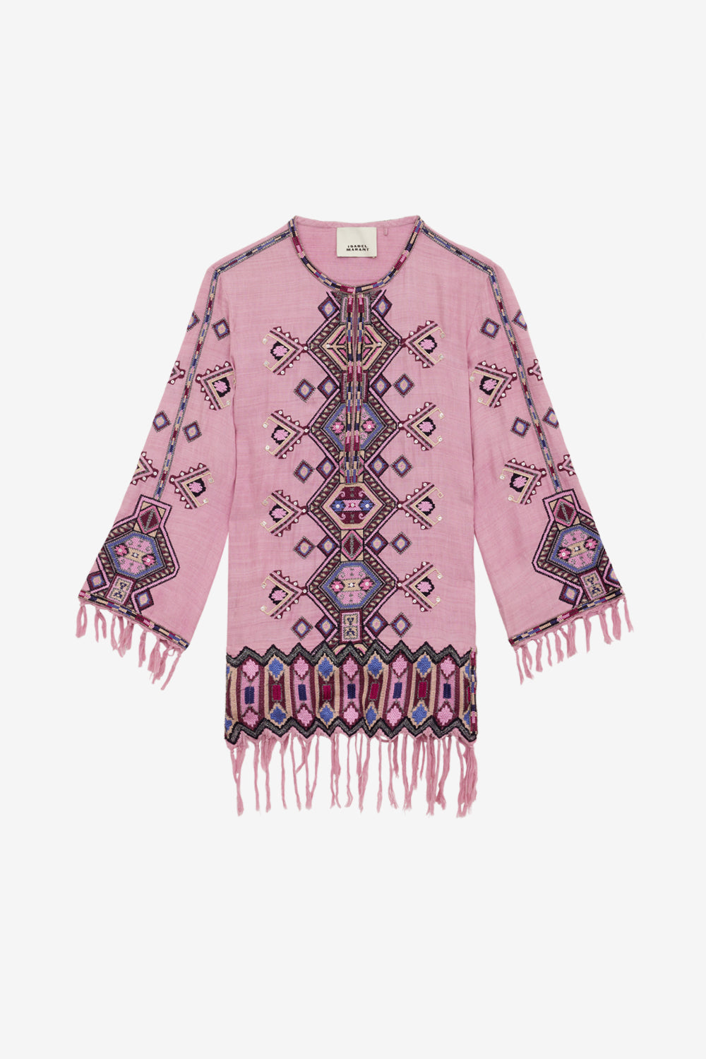 Robe courte zayana en soie matka brodée - Antique rose - Woman - 1