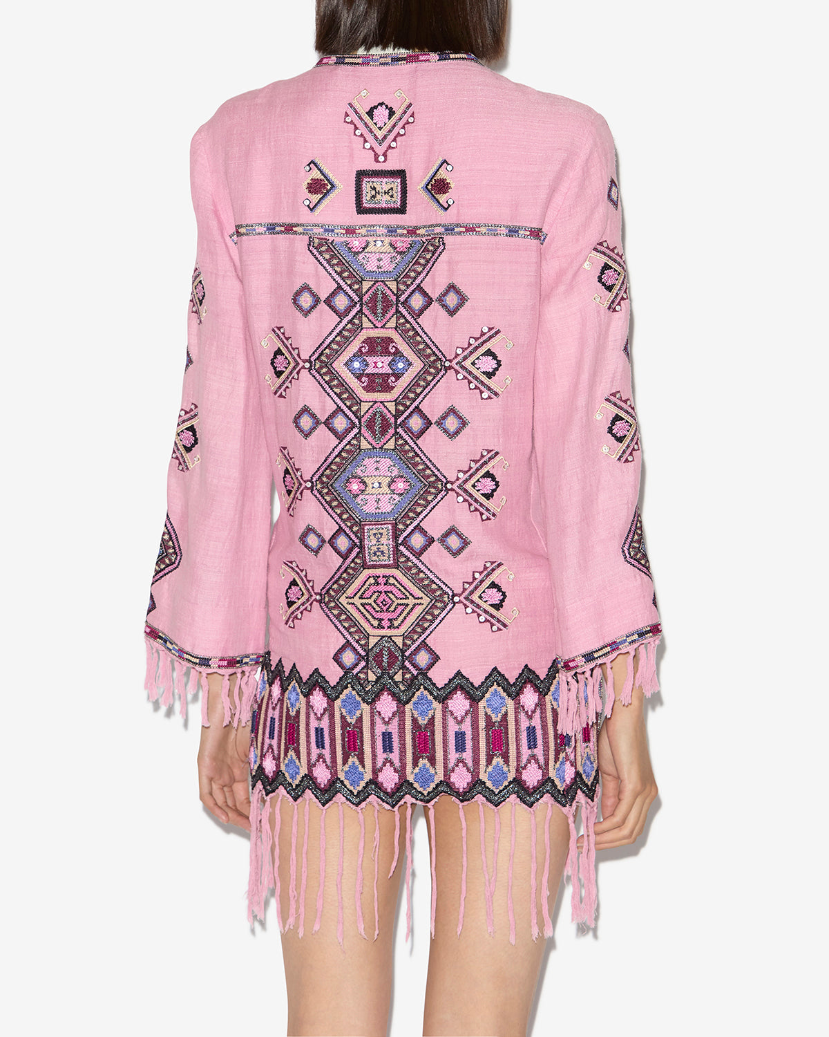 Robe courte zayana en soie matka brodée - Antique rose - Woman - 4