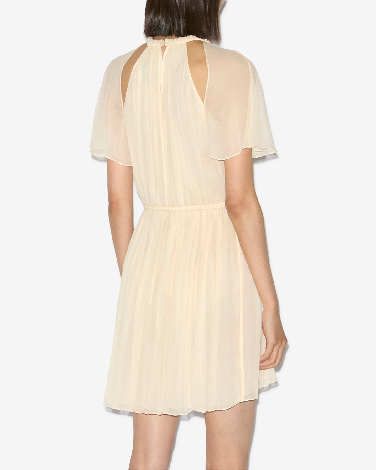 Robe courte randalia en soie froncée - Écru - Woman - 4