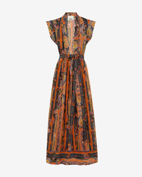 ワンピース ISABEL MARANT Woman Dress Orange RO0837FAC2J05I 11OR ROZILDA DRESS Woman orange | ISABEL MARANT Official online store