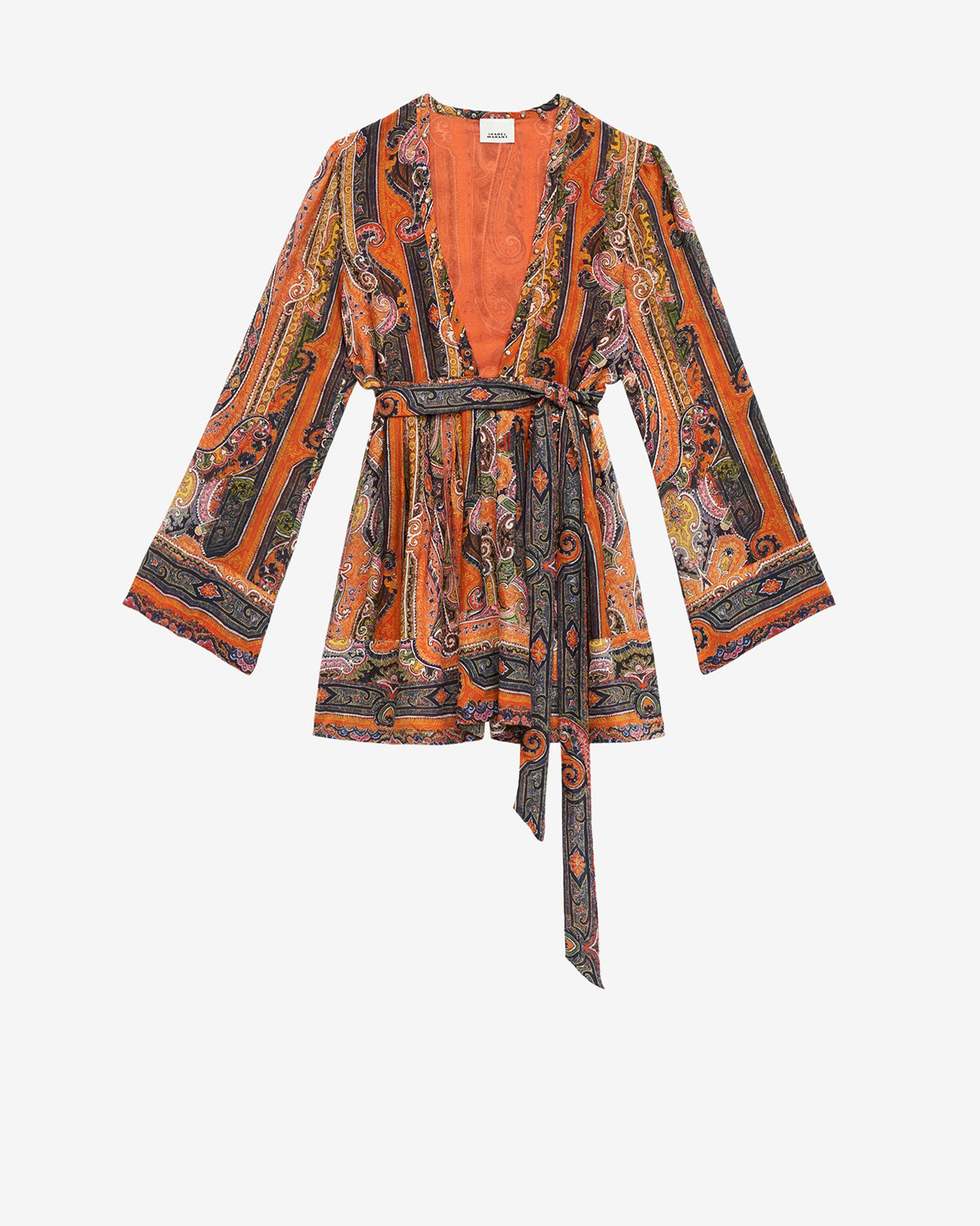 Kurzes kleid morgane aus bedruckter seide - Orange - Woman - 5